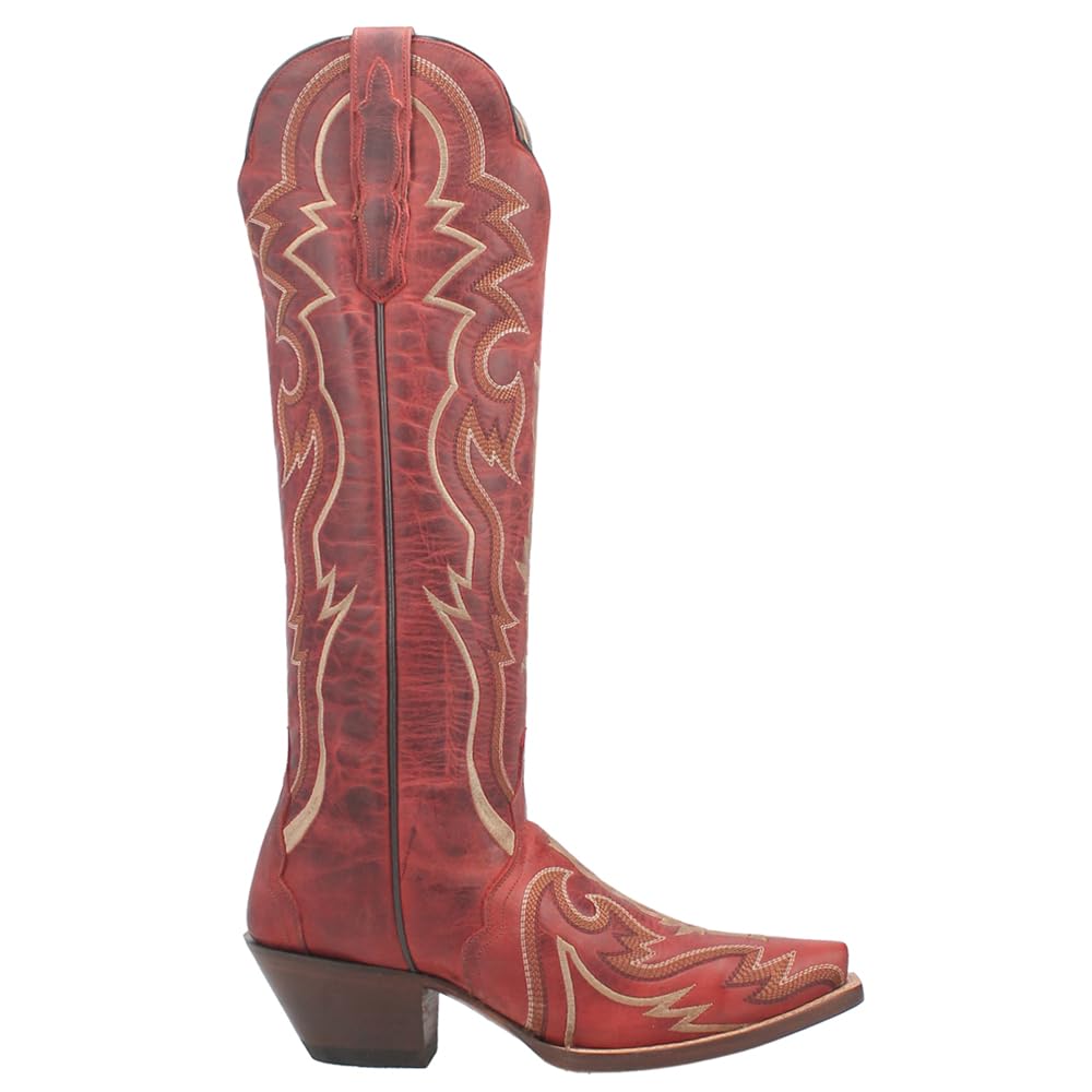 **Dan Post Women's Silvie Embroidered Snip Toe Pull-On Over-the-Knee Casual Boots - Low Heel (1-2