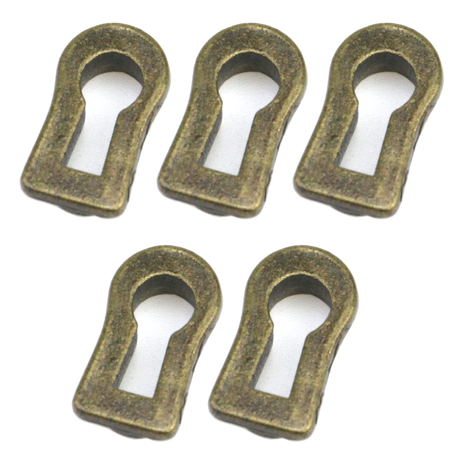 5PCS Brass Keyhole Cover Plates - Decorative Furniture Escutcheon for Drawers & Cabinets (Bronze) - Vintage Home Decor Upgrade