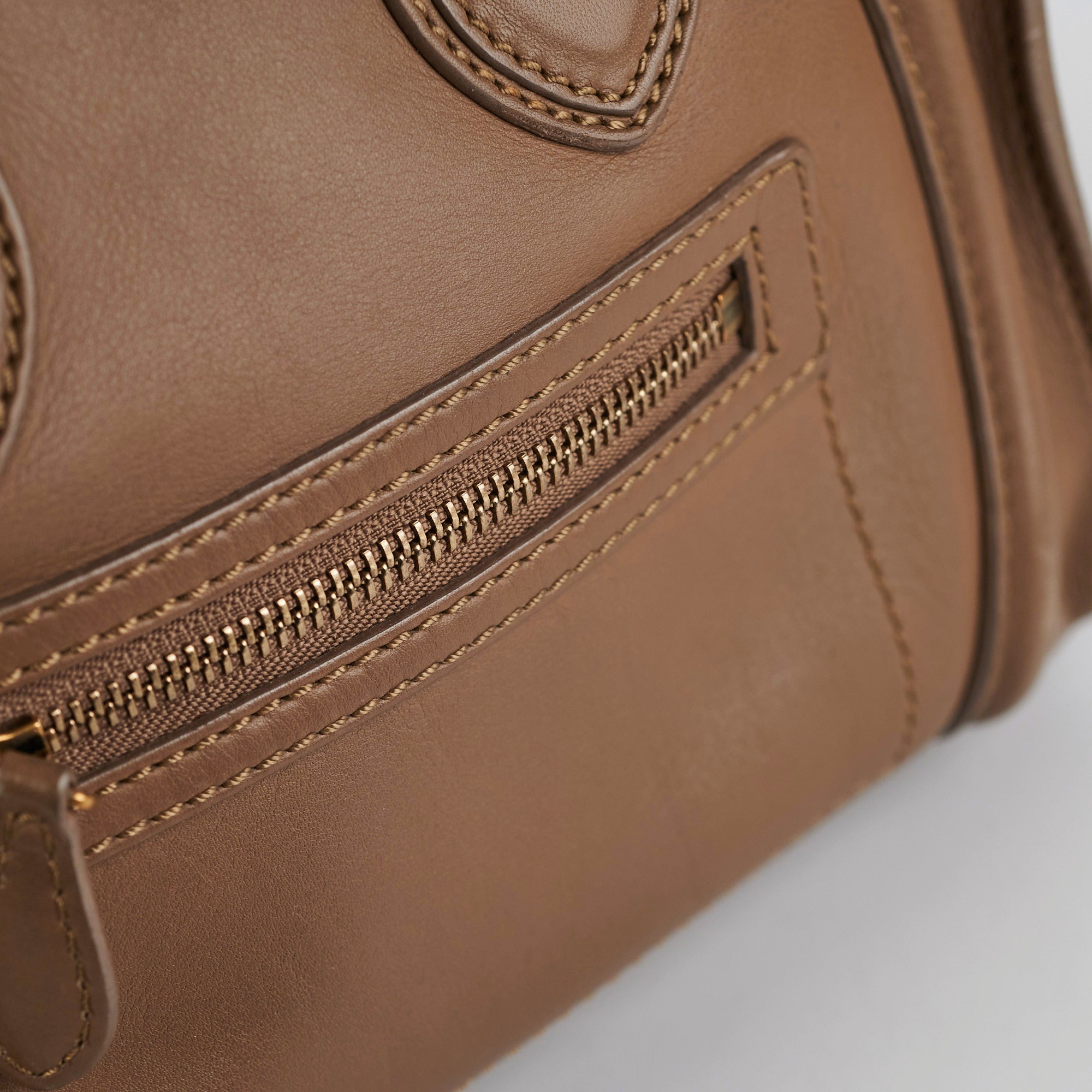Celine Micro Luggage Taupe Tote Bag - Premium Leather Handbag for Women | Perfect for Work, Travel & Everyday Use