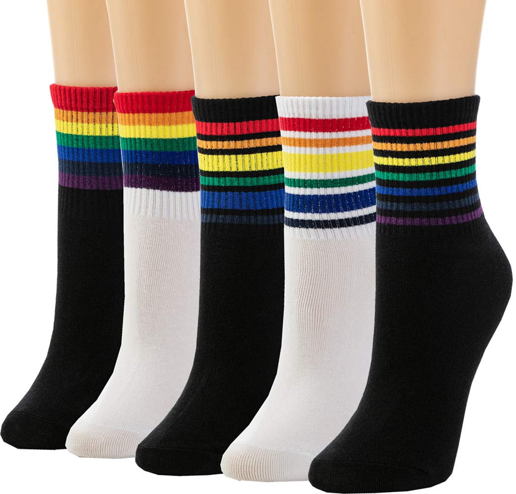 Losa Kute 5 Pairs Cute Patterned Warm Crew Socks for Women & Men - Cozy Winter Socks for Daily Wear, Work, and Home Comfort
