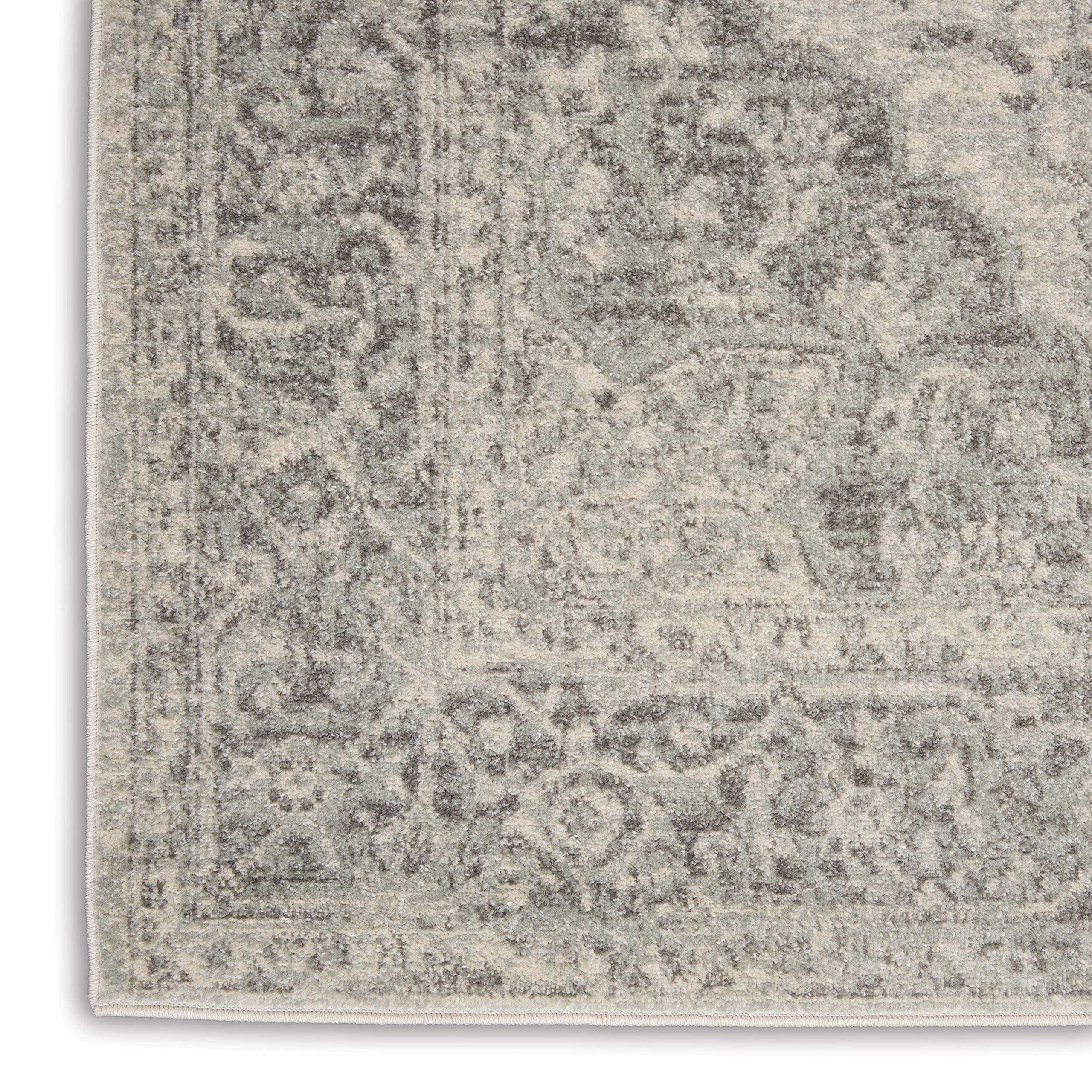 Nourison Tranquil Traditional Ivory/Grey 6' x 9' Area Rug - Non-Shedding, Easy to Clean, Soft & Durable - Perfect for Bedroom, Living Room, Dining Room & Kitchen Decor (6x9)