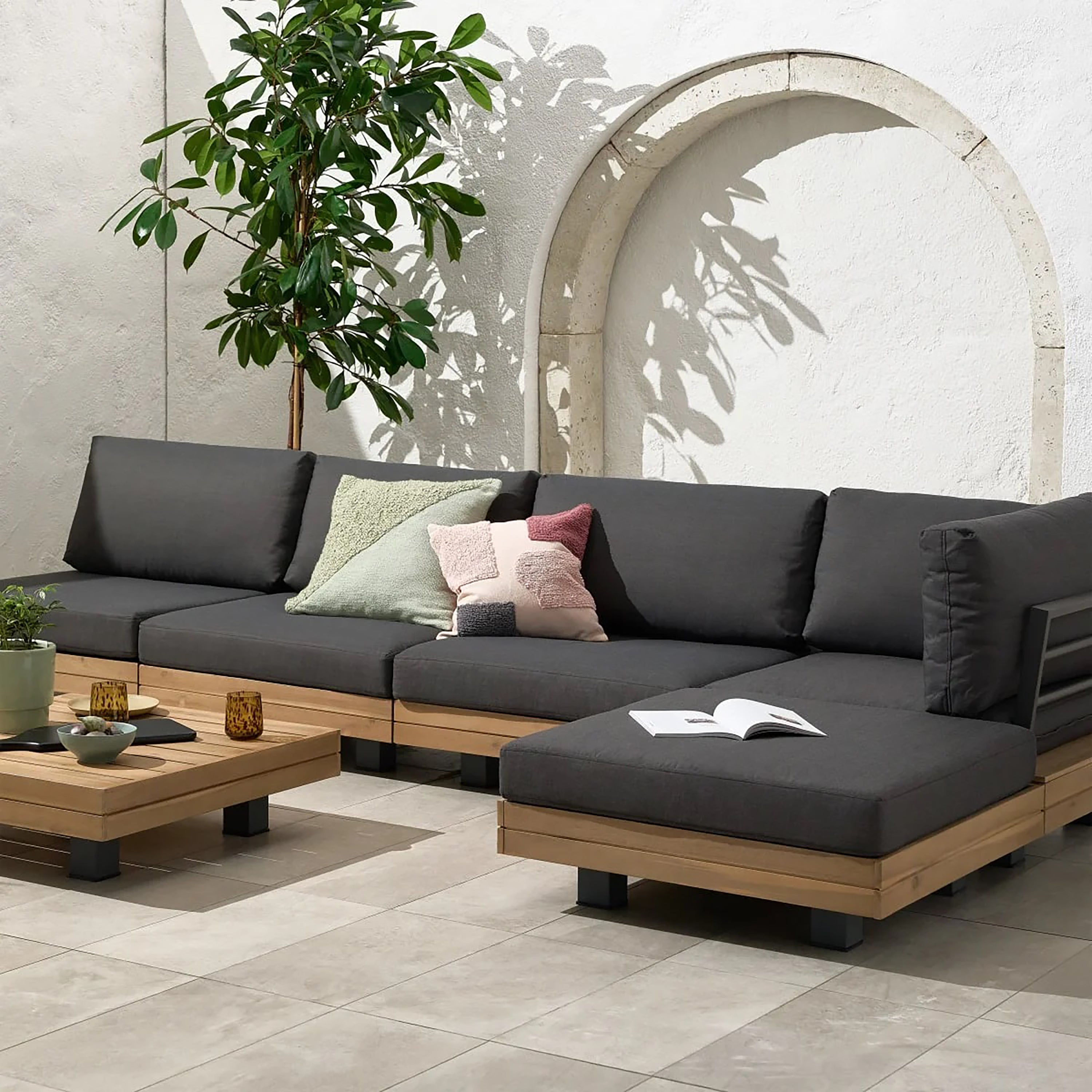 Celenza Modular Full Corner Sectional Sofa Set with Coffee Table - Modern L-Shaped Couch for Living Room, Family Room & Home Theater - Comfortable & Stylish Furniture for Relaxing & Entertaining