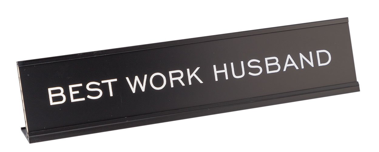 Best Work Husband Novelty Nameplate - 2x10 Inch Funny Office Desk Sign for Coworkers, Boss & Colleagues - Perfect for Gifts, Office Decor & Work Anniversaries