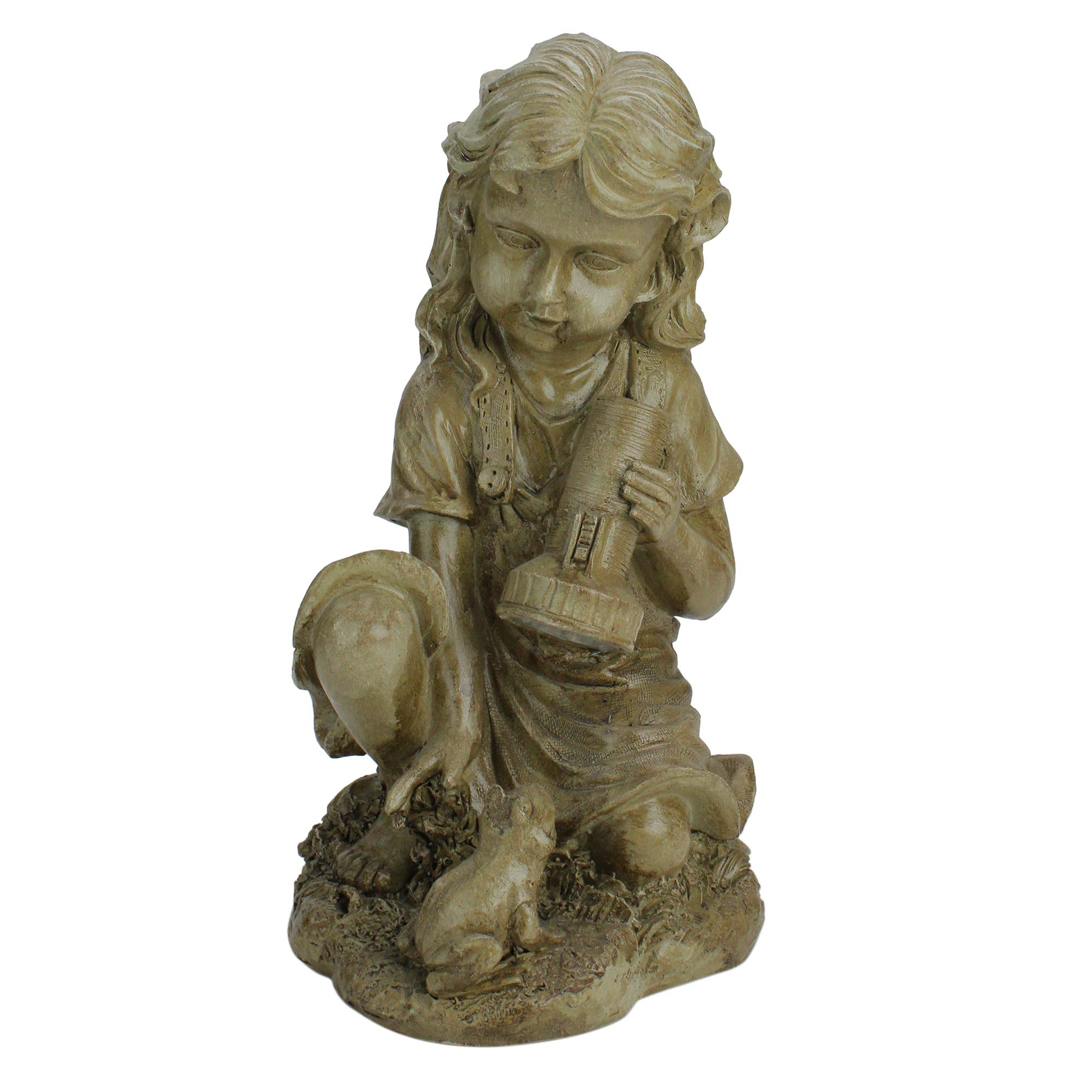 Northlight Solar Powered LED Garden Statue - Girl with Frog Outdoor Decor, 12.25