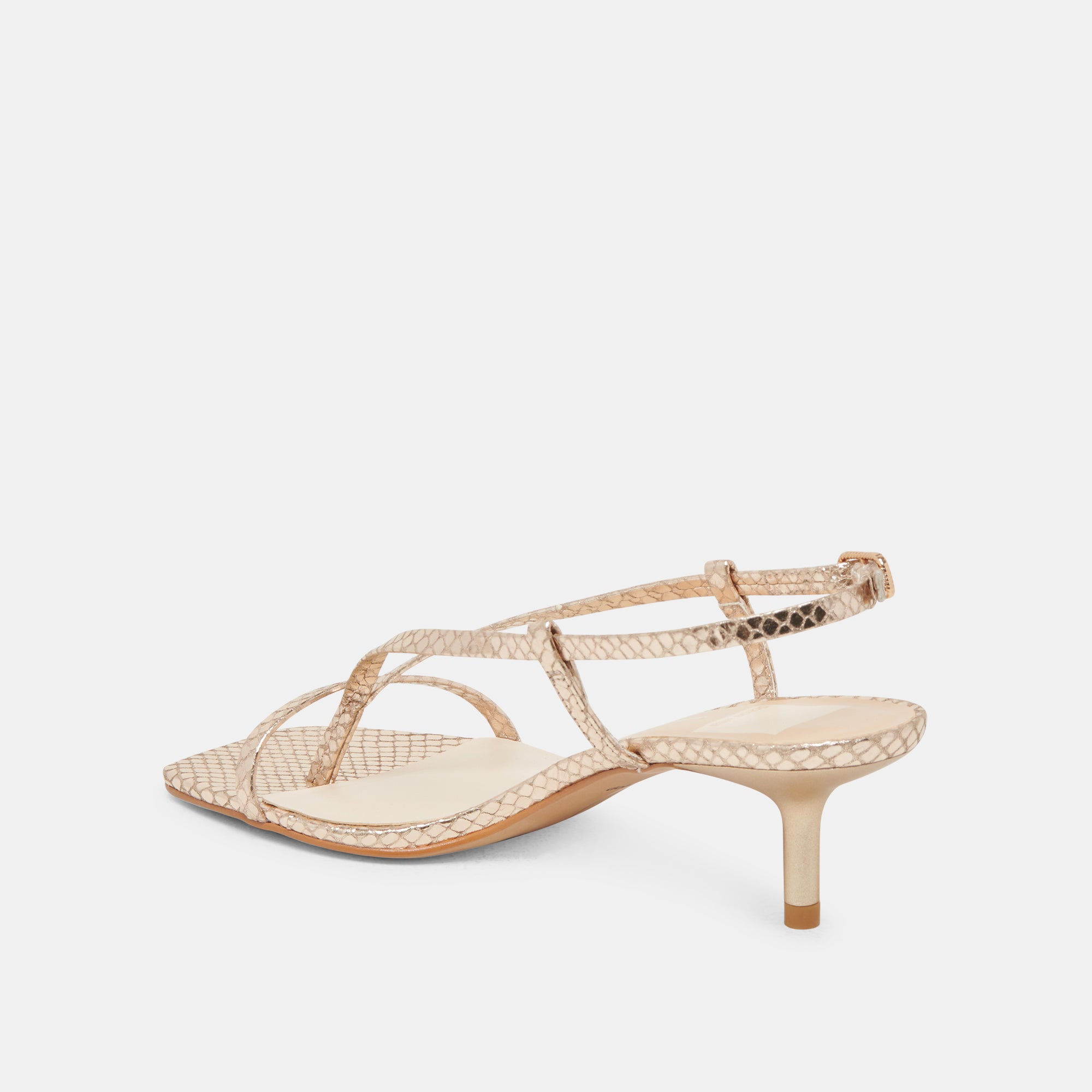 LAURY Women's Champagne Embossed Leather Heels - Elegant High Heel Shoes for Parties, Weddings & Special Occasions