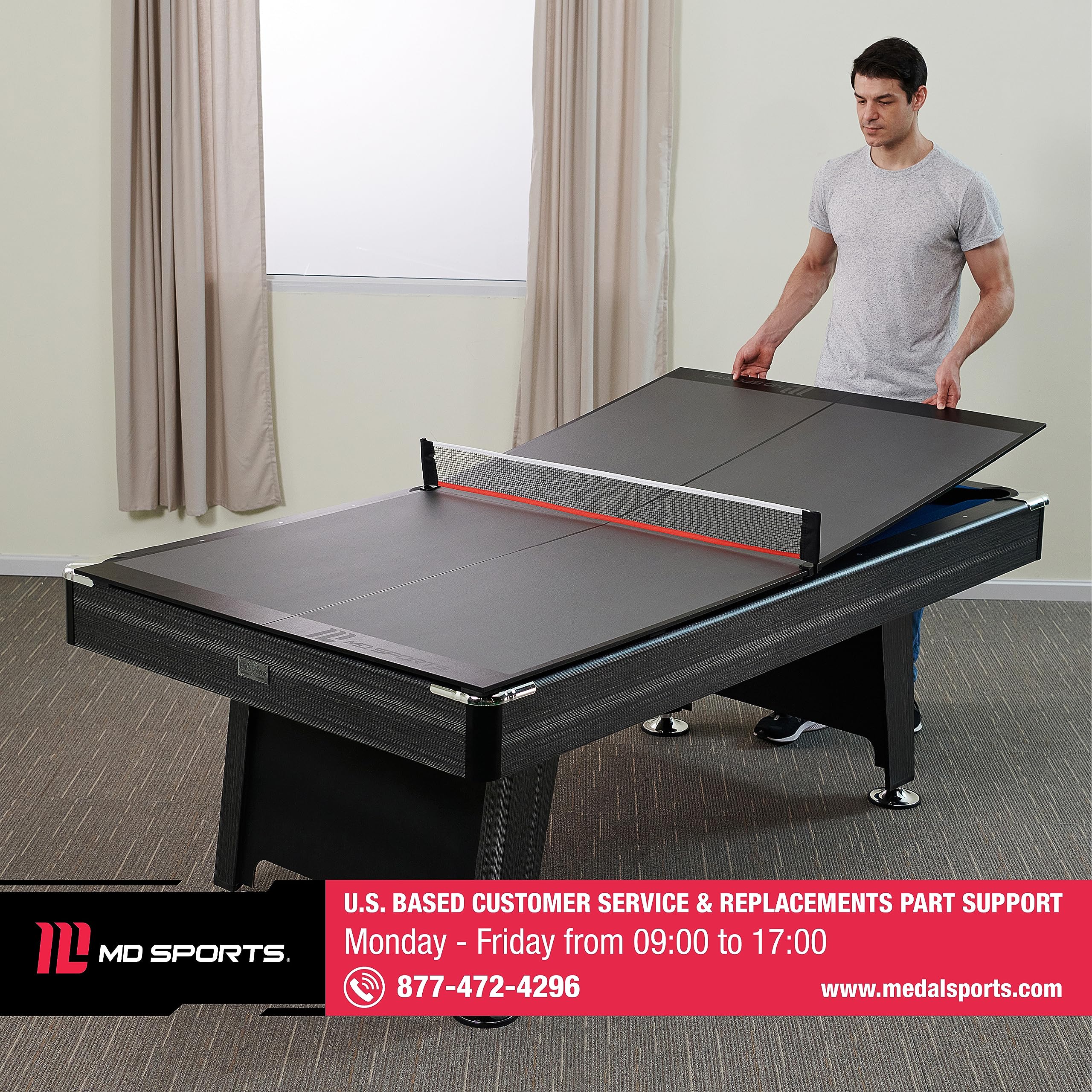 MD Sports Foldable Ping Pong Table with Net - Indoor/Outdoor Table Tennis Set for Home, Office & Game Rooms | Multiple Styles & Easy Storage | Perfect for Family Fun & Professional Practice