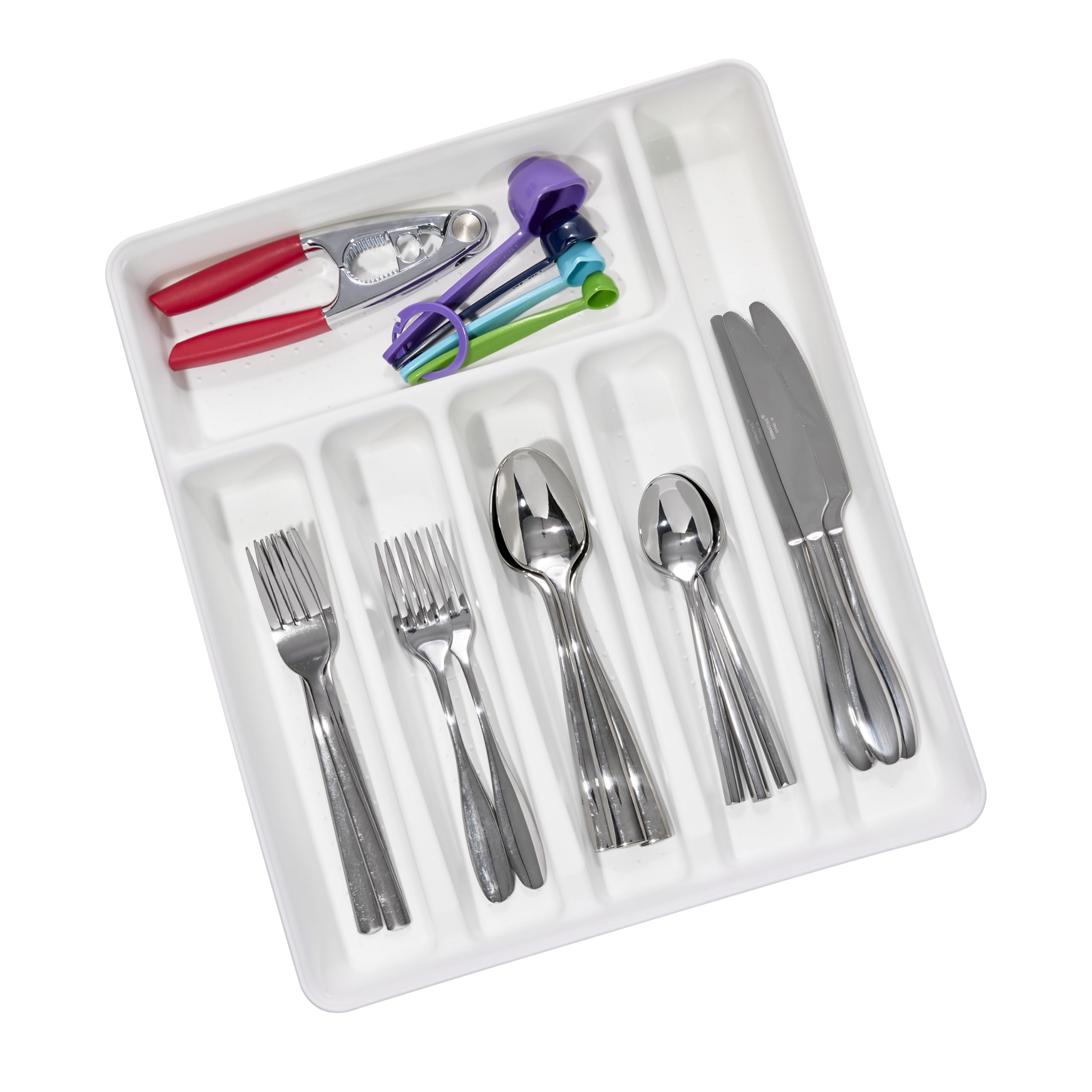 6 Compartment Silverware Tray - Organize Utensils in Kitchen Drawer