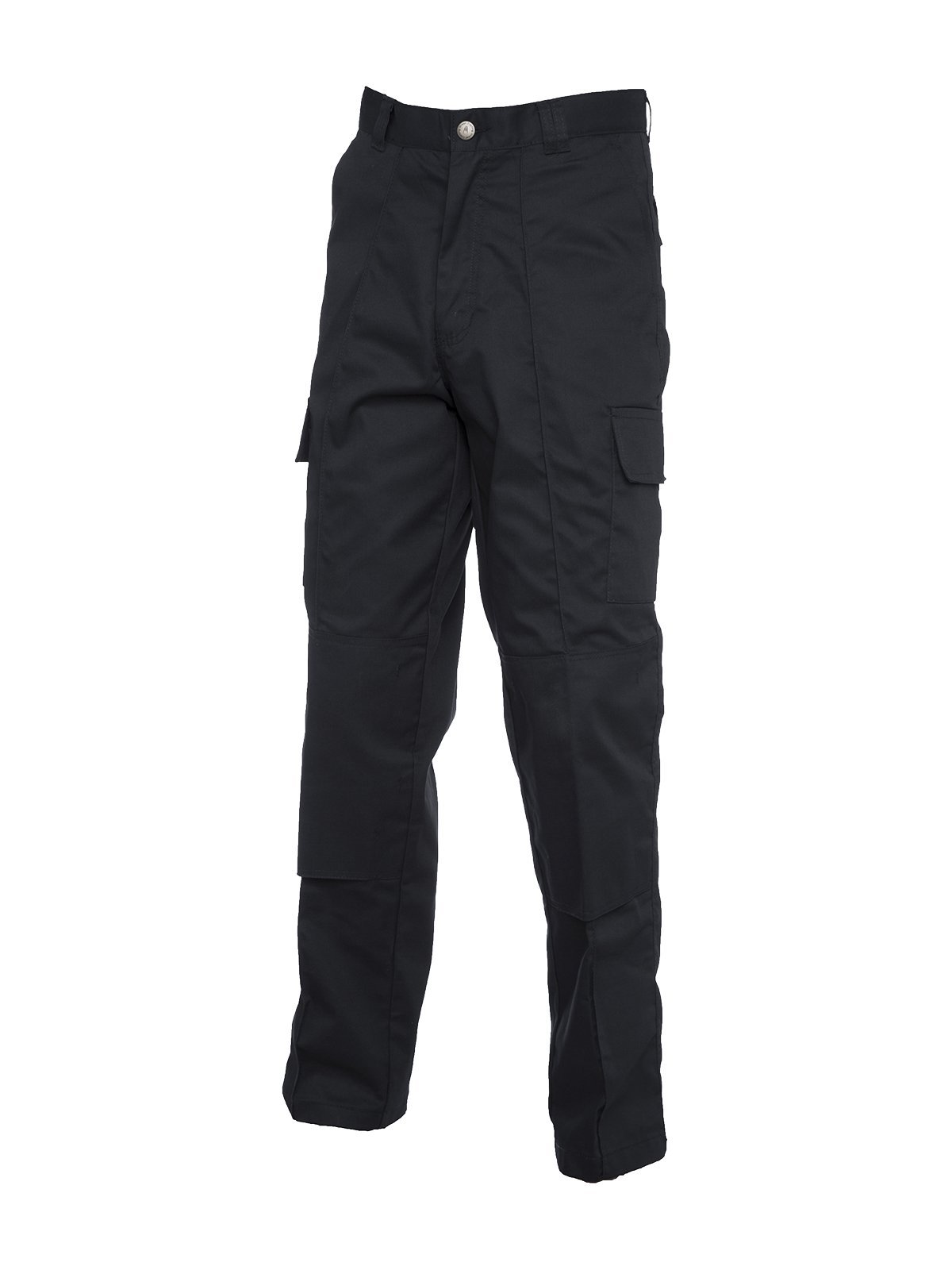 Uneek Men's Cargo Work Pants with Knee Pads - Durable Black Workwear for Construction & Outdoor Jobs