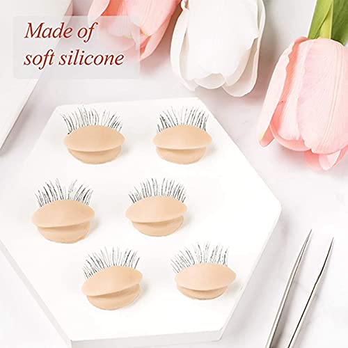 Dorakitten 3 Pairs Soft Silicone Eyelid Practice Grafting Kit - Removable Realistic Eyelids for Lash Training, Portable & Reusable - Perfect Gift for Women & Makeup Artists | Home Practice, Salon Training, Professional Lash Extension