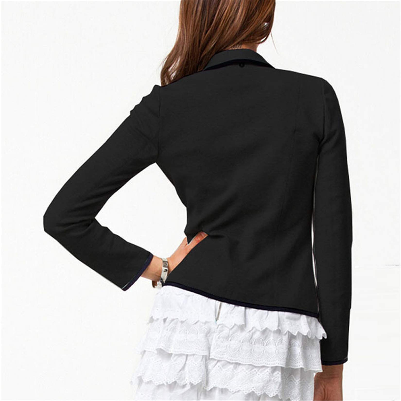 Andongnywell Women's Lightweight Blazer - Elegant Office Jacket for Work & Casual Wear