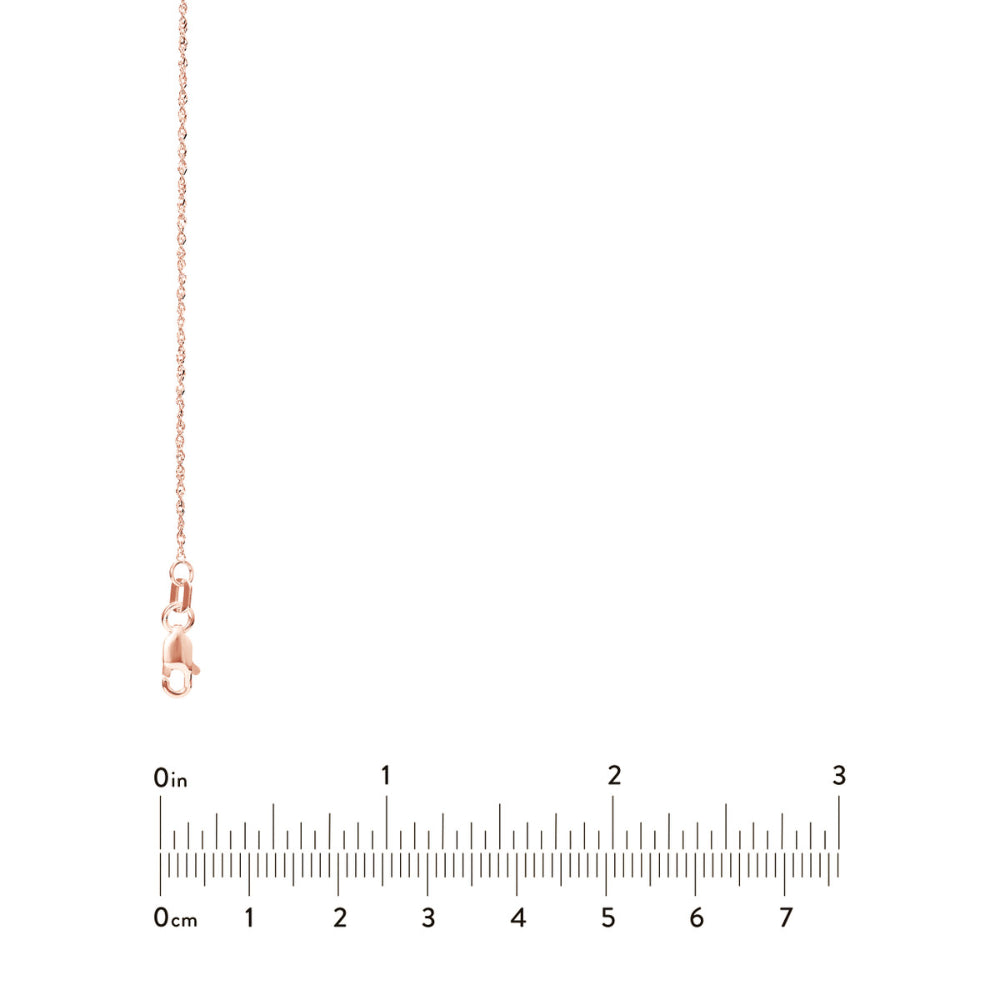 14K Rose Gold 1.15mm Sparkle Singapore Chain Necklace - 20 Inch Dainty Delicate Jewelry for Women, Gift for Her, Birthday, Anniversary, Valentine's Day