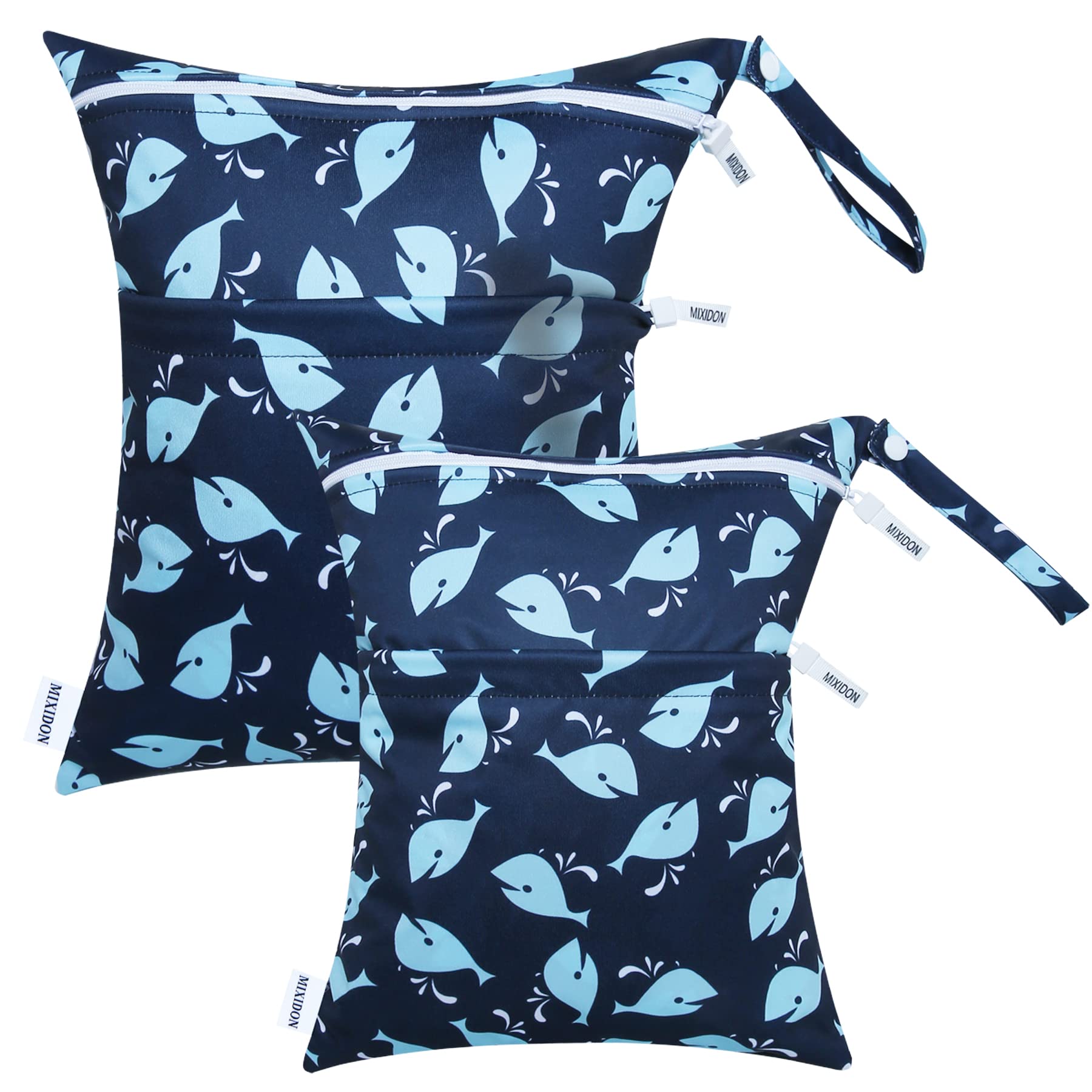 MIXIDON Waterproof Wet Dry Bag for Swimsuits, Baby Clothes & Diapers - Reusable Travel Organizer for Beach, Pool & Gym - 12 Stylish Patterns