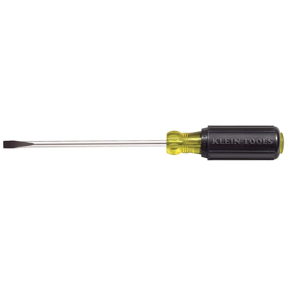 Klein Tools 605-4 1/4-Inch Cabinet Tip Screwdriver - Heavy Duty 4-Inch Round Shank - Perfect for Electrical Work, Cabinet Installation & DIY Projects