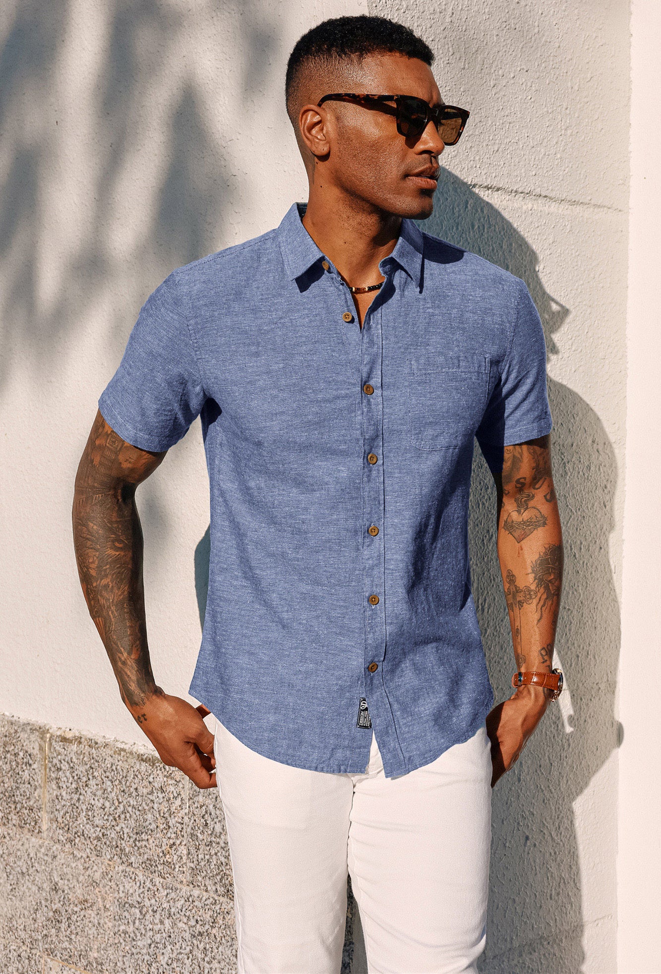 Men's Linen Shirts Short Sleeve - Breathable Casual Button Down Cardigan for Summer | Beach, Vacation & Outdoor Wear