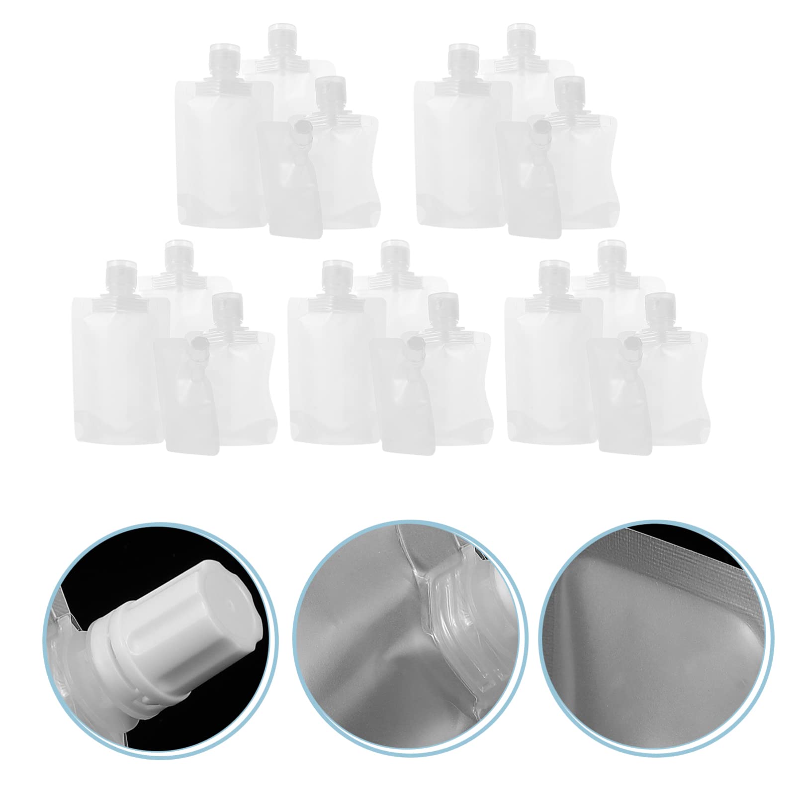 20Pcs Travel Empty Squeeze Bags - Matte Cosmetic Dispenser Bottles for Lotion, Makeup & Skincare - Reusable Travel Pouches for Toiletries, Pet Grooming & Clamshell Storage (White) - Perfect for Air Travel, Gym & Daily Organizing