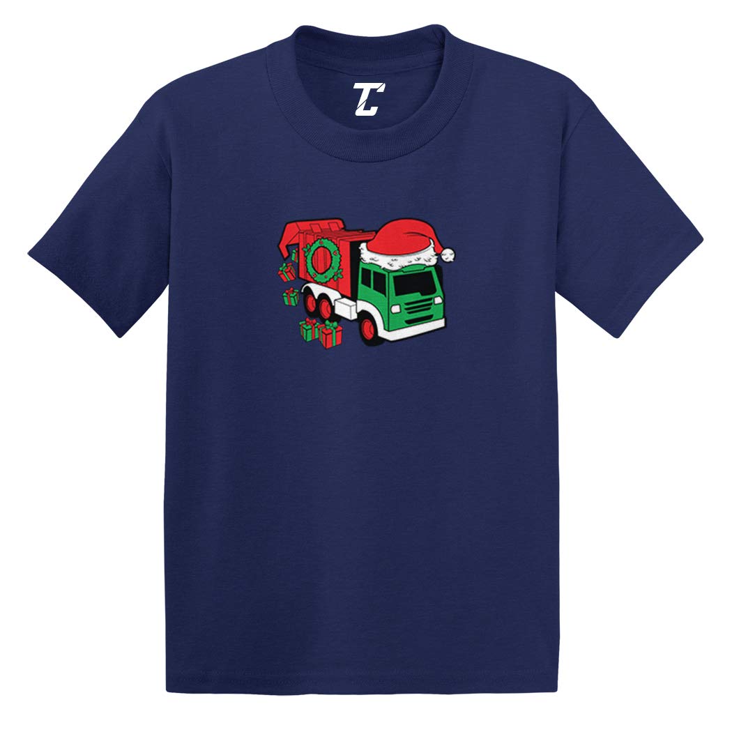 Christmas Garbage Truck Wreath Lights Baby Cotton T-Shirt - Festive Holiday Outfit for Toddlers & Infants | Perfect for Christmas Photos, Family Gatherings & Holiday Parties