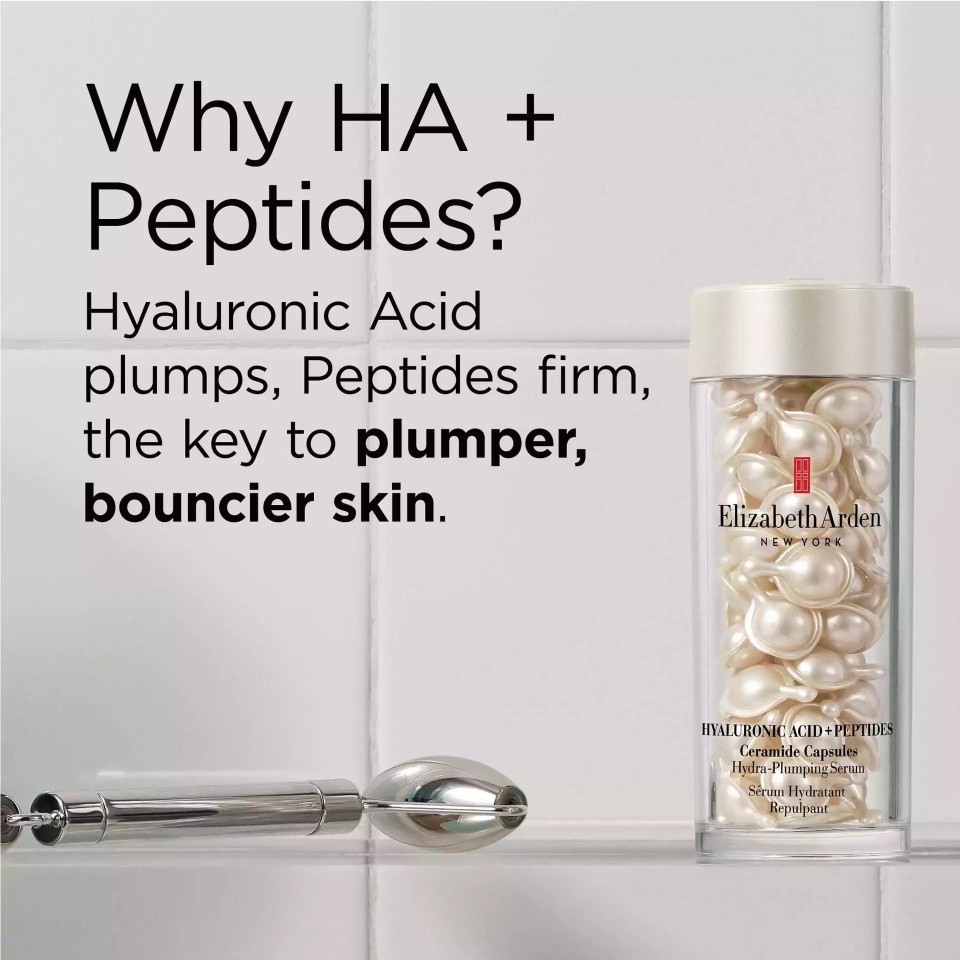 Hydra Plumping Serum with Hyaluronic Acid, Peptides & Ceramide Capsules for Deep Hydration - Perfect for Dry Skin & Anti-Aging Skincare Routine