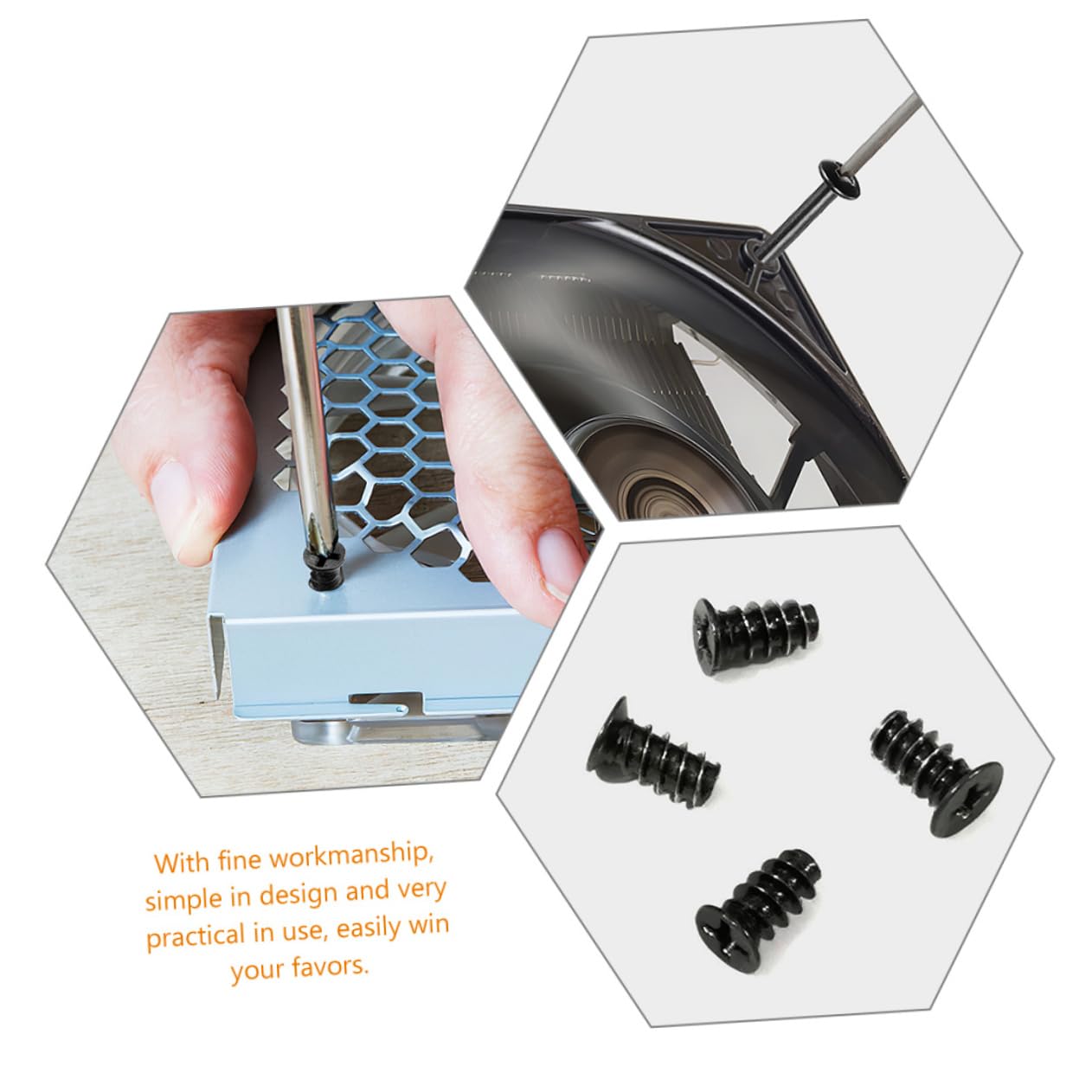 GAROZATION Computer Cooling Fan Screw Set - Long & Short Case Fan Screws for Secure PC Fan Installation | Durable & Reliable PC Build Accessories | Perfect for Gaming Rigs, Workstations & Home Office Desktops
