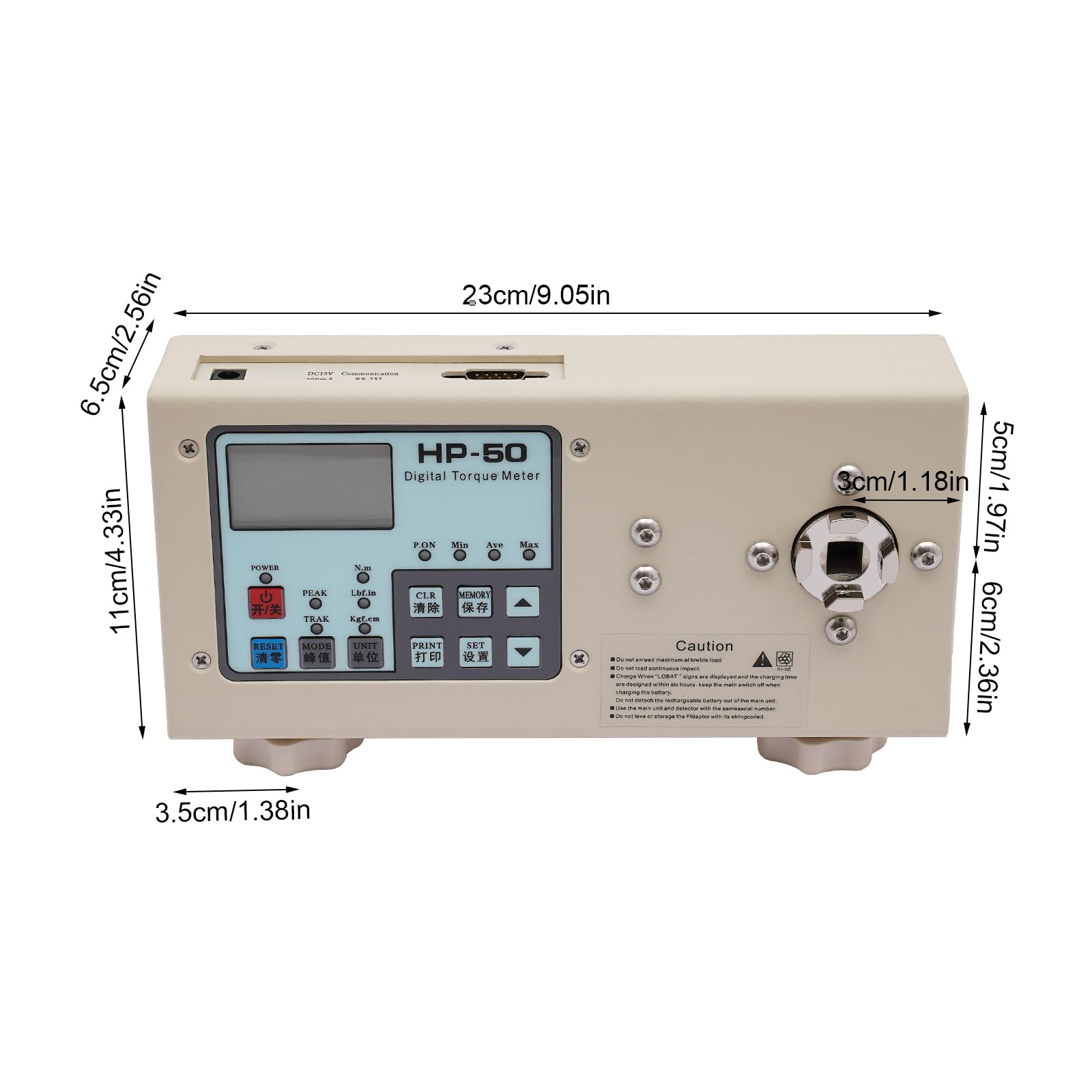 HP-50 Digital Torque Meter - Portable Torque Wrench Tester with Carry Case | Precision Torque Gauge for Screwdrivers & Wrenches | AC100-240V | Ideal for Automotive, Industrial & DIY Applications