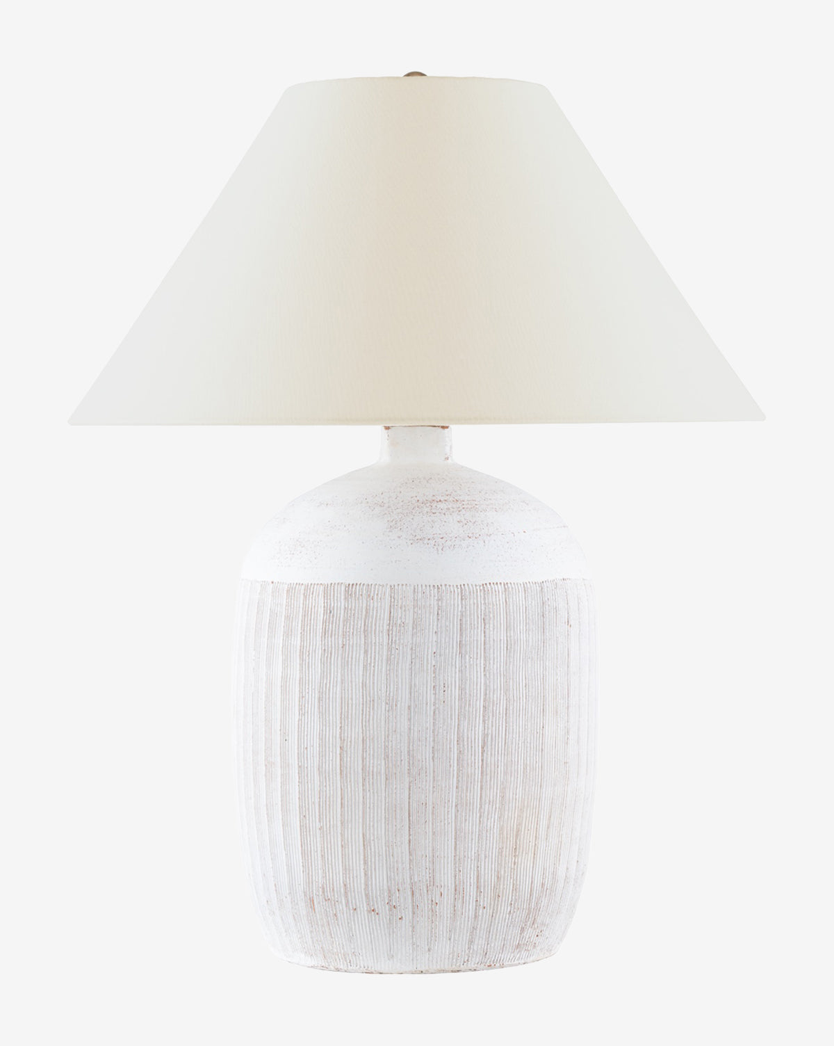 Portis Combed Round Table Lamp - Modern Bedside & Living Room Lighting for Home Decor - Warm White LED Light for Cozy Ambience