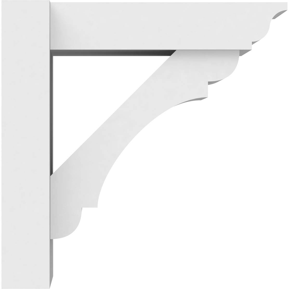 Ekena Millwork OUTP07X12X12OLY01 White PVC Outlooker - 7