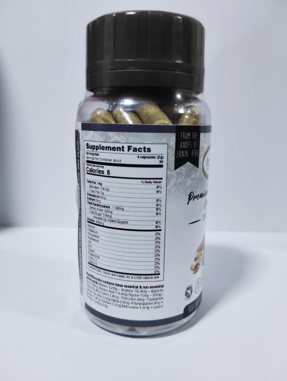 Premium Black Maca Veggie Capsules 120ct - 100% Organic Peruvian Maca Root, Gluten Free & Non-GMO Supplement for Energy, Stamina & Hormonal Balance - Perfect Post-Workout Recovery & Morning Boost