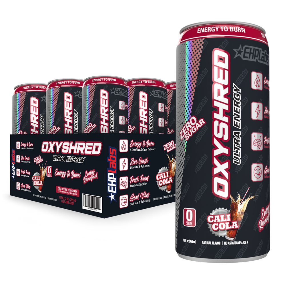 EHP Labs OxyShred Ultra Energy Drink RTD - 12 Pack (355ml Each) | Fat Burning & Performance Booster | Pre-Workout, Gym & Fitness Fuel