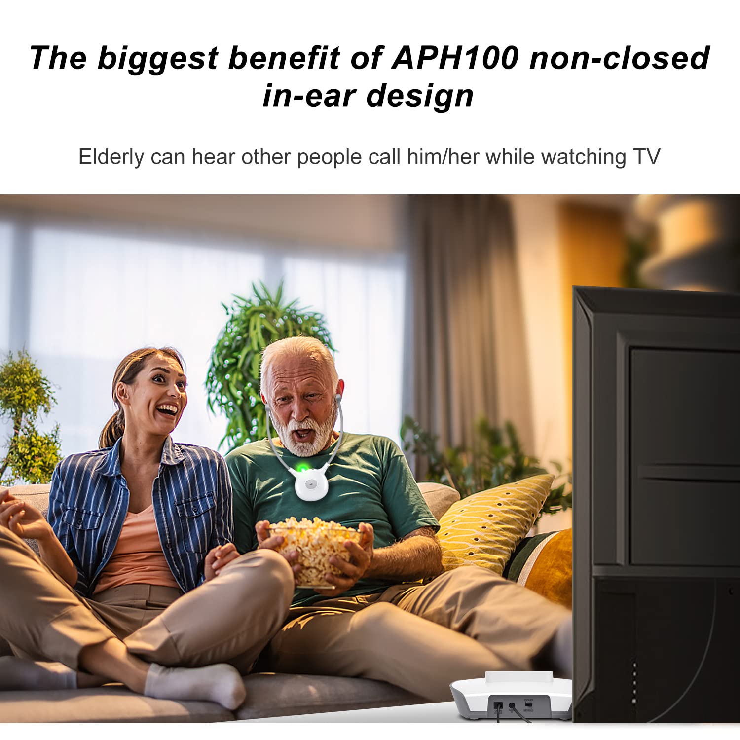 2.4GHz Wireless TV Headphones for Seniors with Voice Enhancement - 100ft Range, Easy Pairing, Includes 2 Rechargeable Batteries - Perfect for Late Night TV Watching & Hearing Assistance