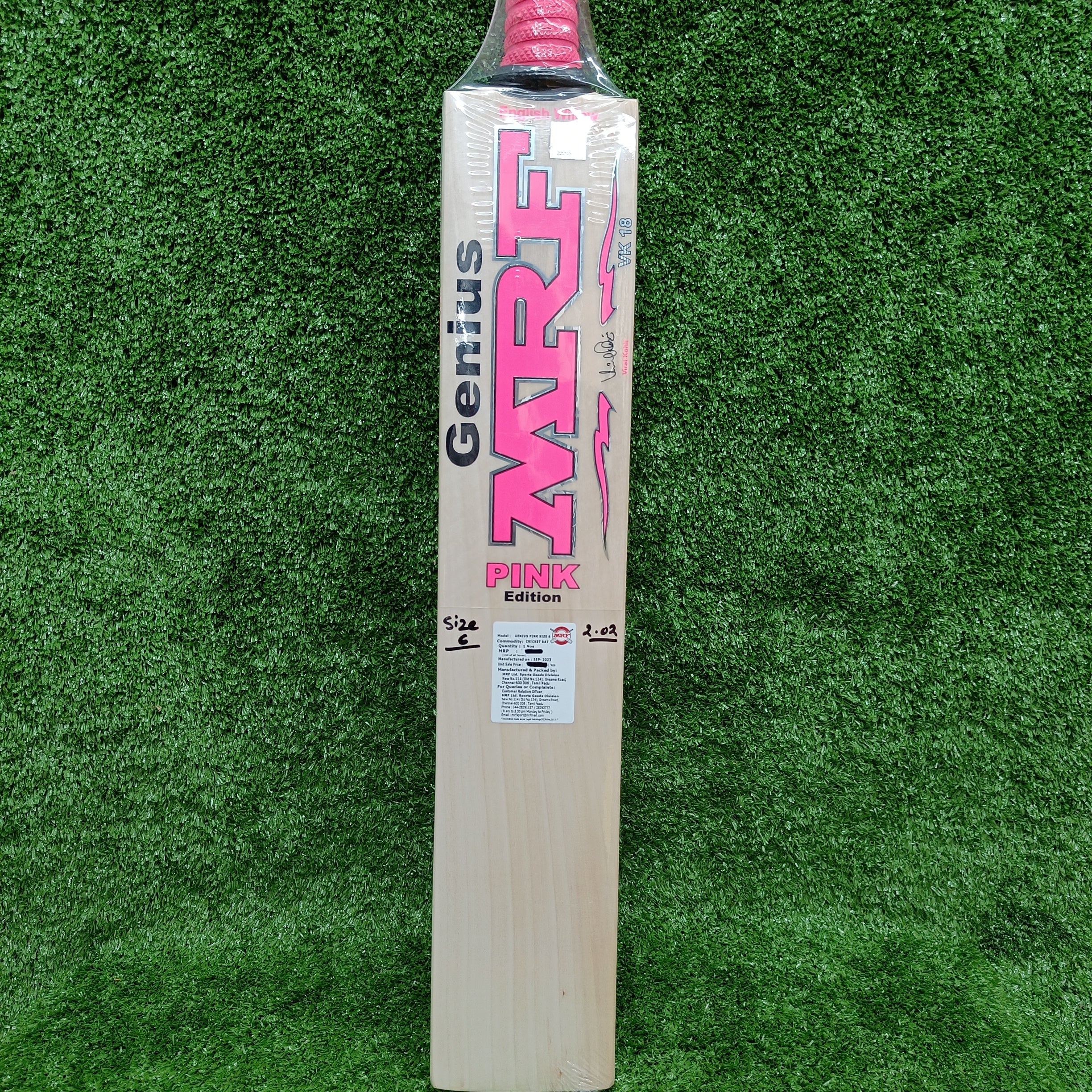 MRF Pink Edition Junior/Youth English Willow Cricket Bat - Lightweight & Durable for Kids & Teens - Perfect for Practice, Matches & Training Sessions