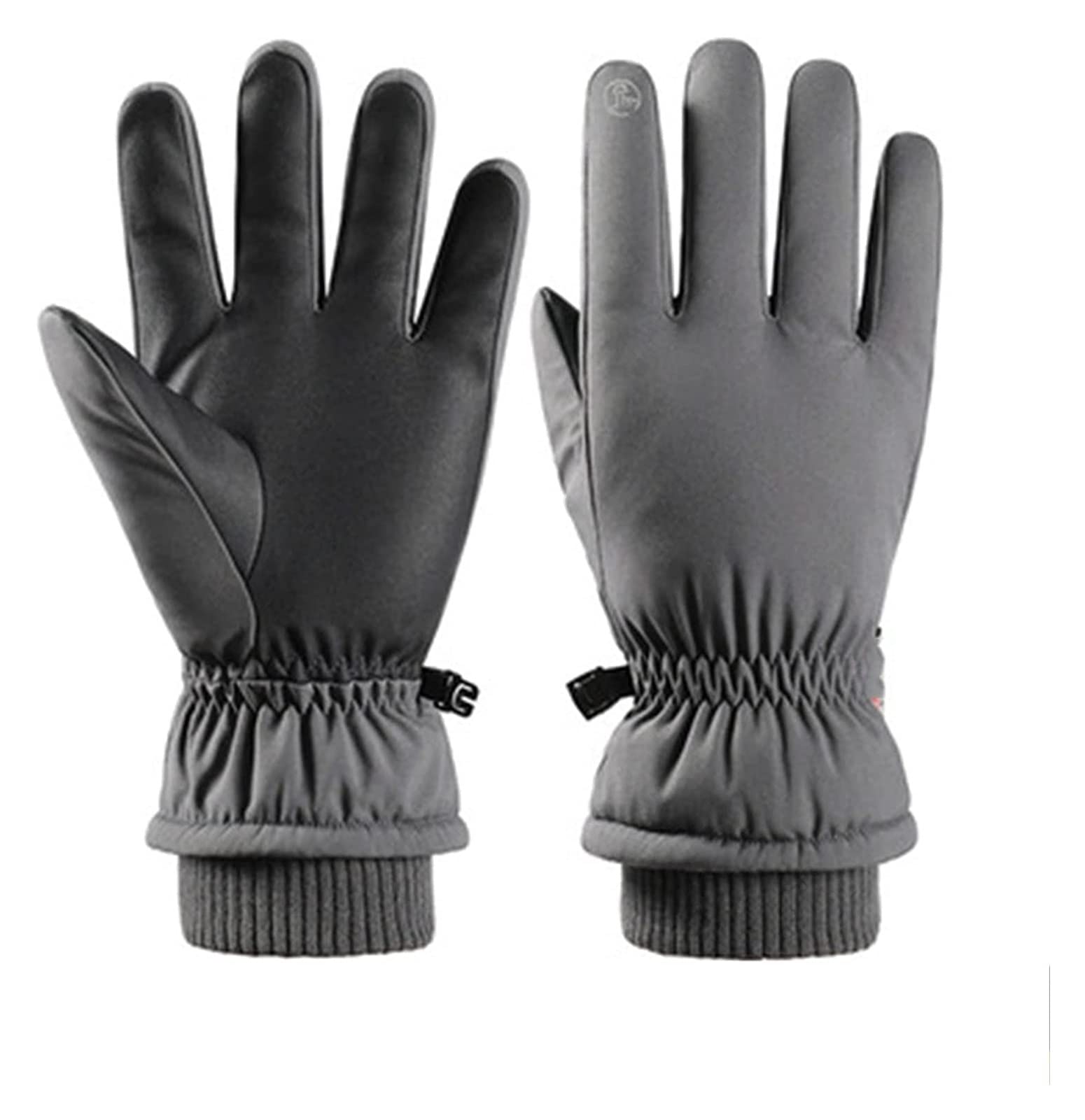 Simwa Winter Warm Gloves for Men - Thermal Cotton Cold-Proof Gloves with Velvet Lining, Thickened Waterproof Touchscreen Design for Cycling & Motorcycle Riding - Grey (Perfect for Outdoor Sports & Winter Commuting)