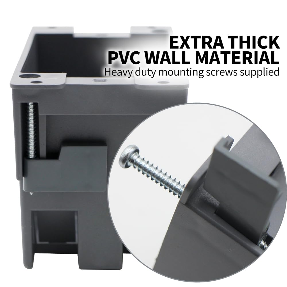 Old Work 1 Gang 14cu Inch Plastic Electrical Box - ETL Listed & Fire Rated for Home Renovation & Wiring Projects (3 Pack)