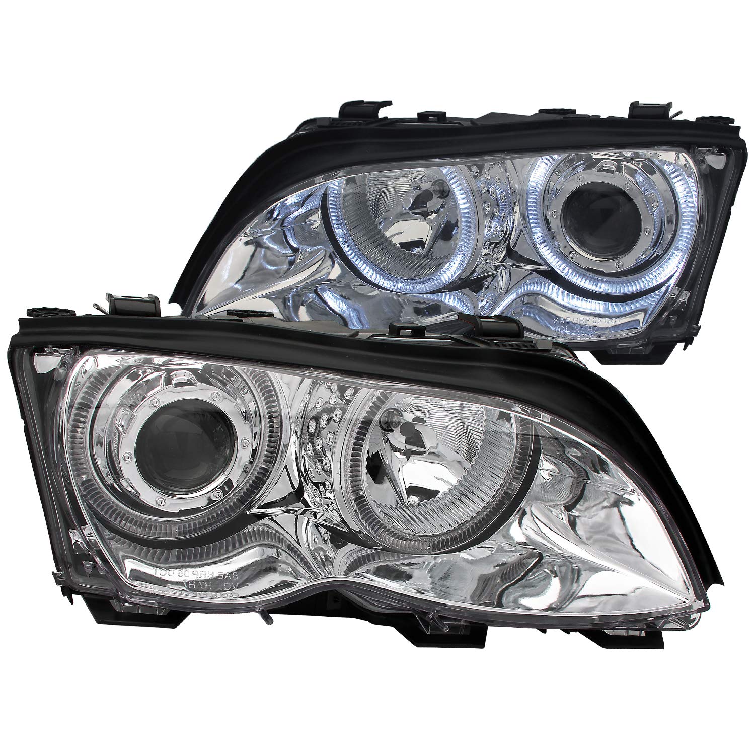 Anzo USA 121212 BMW Chrome Clear Projector Headlight Assembly - Pair for BMW 3 Series 5 Series X5 (Perfect for Night Driving & Car Upgrades)