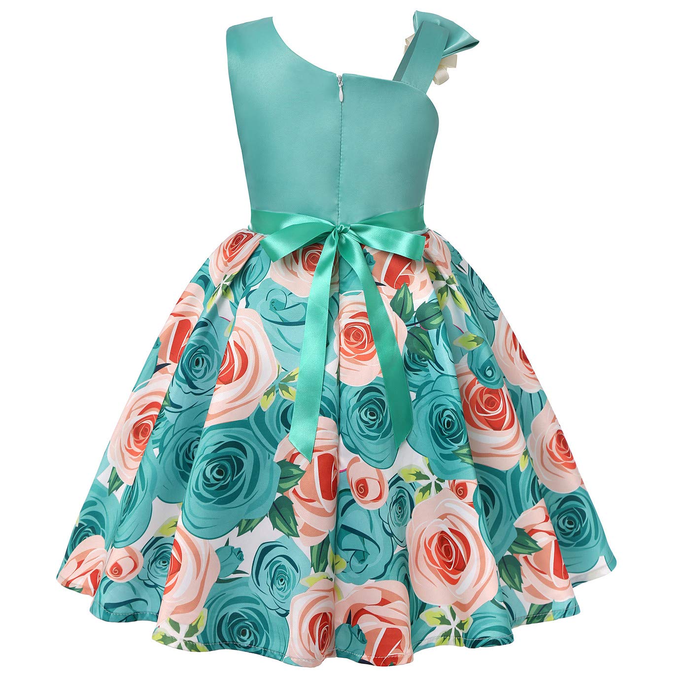 2-9T Floral Flower Girls Dresses for Toddlers - Striped Pageant Dress for Weddings, Parties & Special Occasions