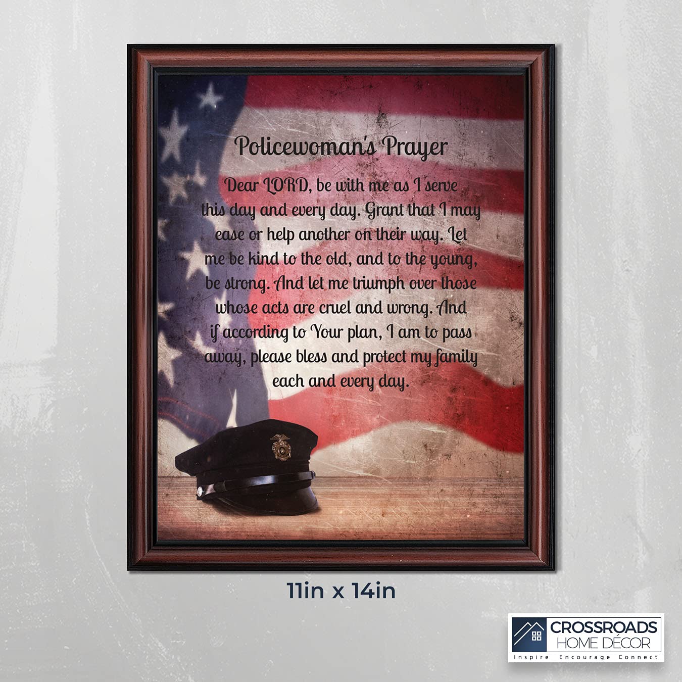 Personalized Police Officer Gifts for Women & Men - Framed Wall Art Decor for Home, Office or Police Station - Perfect for Retirement, Appreciation & Law Enforcement Gifts (2188W)