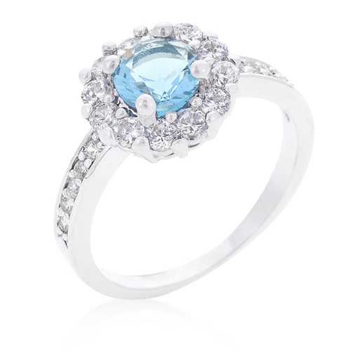 Bella Blue Birthstone Engagement Ring for Women - Elegant Promise Ring, Anniversary Gift, or Wedding Band for Her | Perfect for Proposals, Valentine's Day & Special Occasions