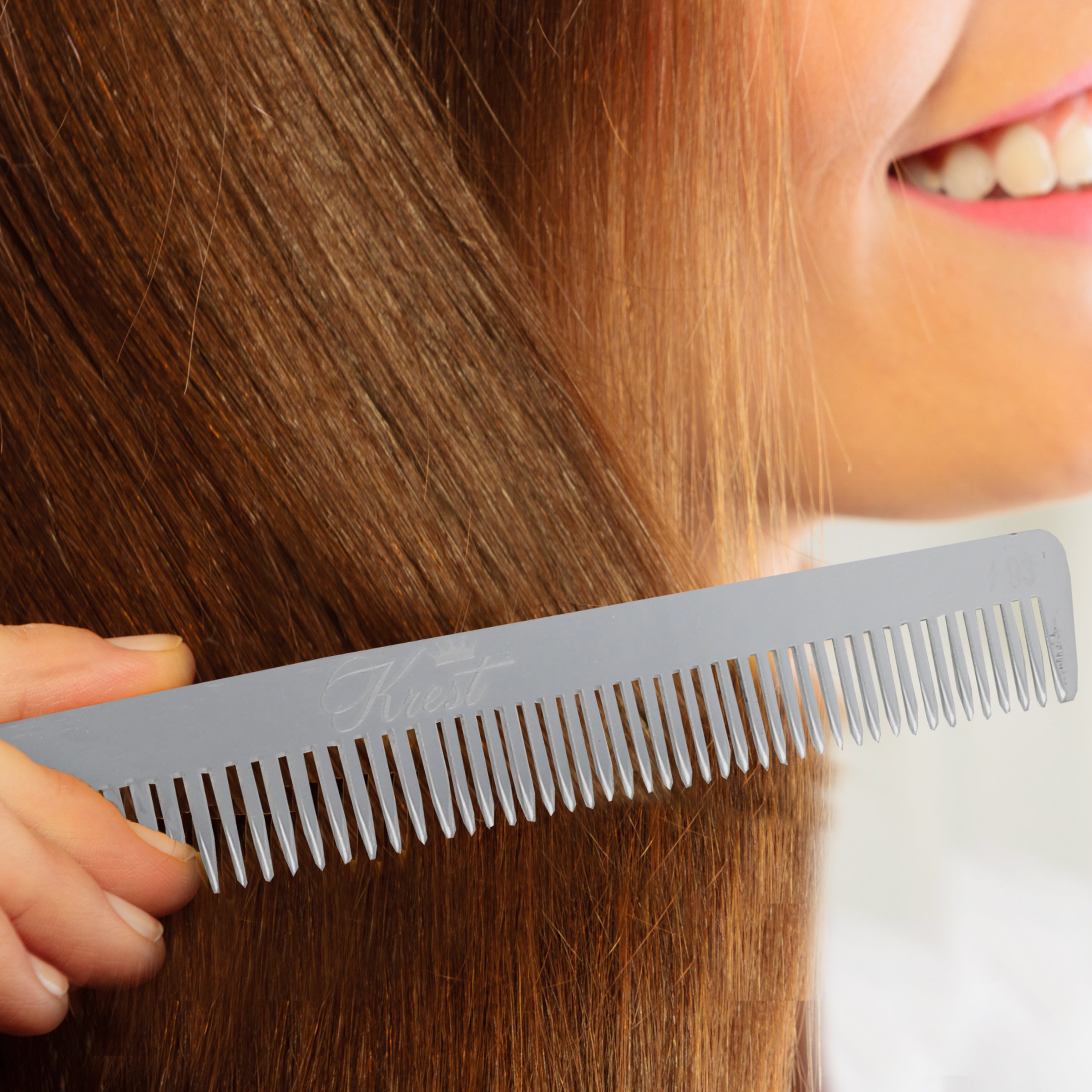 Krest Professional Metal Combs - Premium Aluminum Hair Combs 100% Hand Finished for Men & Women - Perfect for Styling, Barber Shops, and Travel