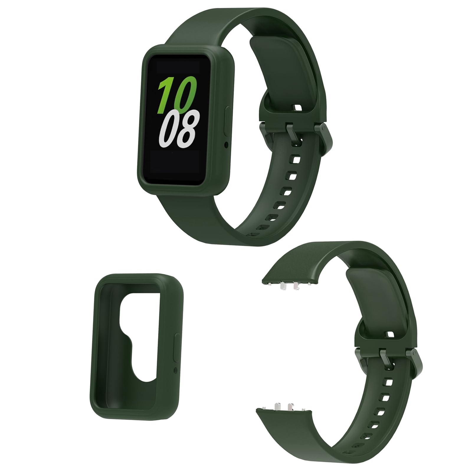 Samsung Galaxy FIT3 Protective Case with Band - Durable Sport Silicone Rugged Bumper Cover for Samsung Galaxy FIT 3 Smartwatch (Men & Women) - Perfect for Running, Gym Workouts & Outdoor Activities