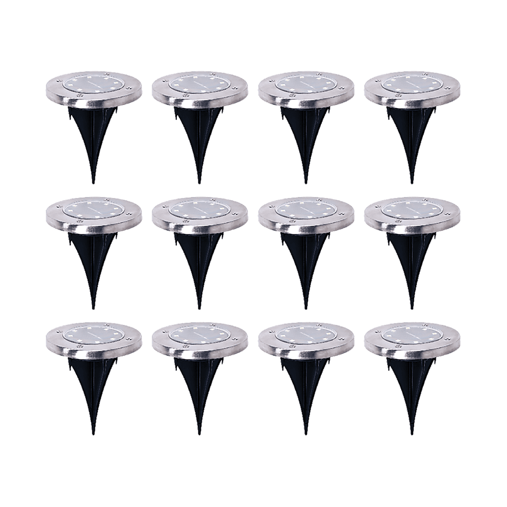 12 Pack Solar Powered LED In-Ground Lights - Waterproof Outdoor Landscape Lighting for Garden, Deck, Pathway, Driveway & Yard - Energy Efficient Solar Path Lights for Nighttime Safety & Ambience