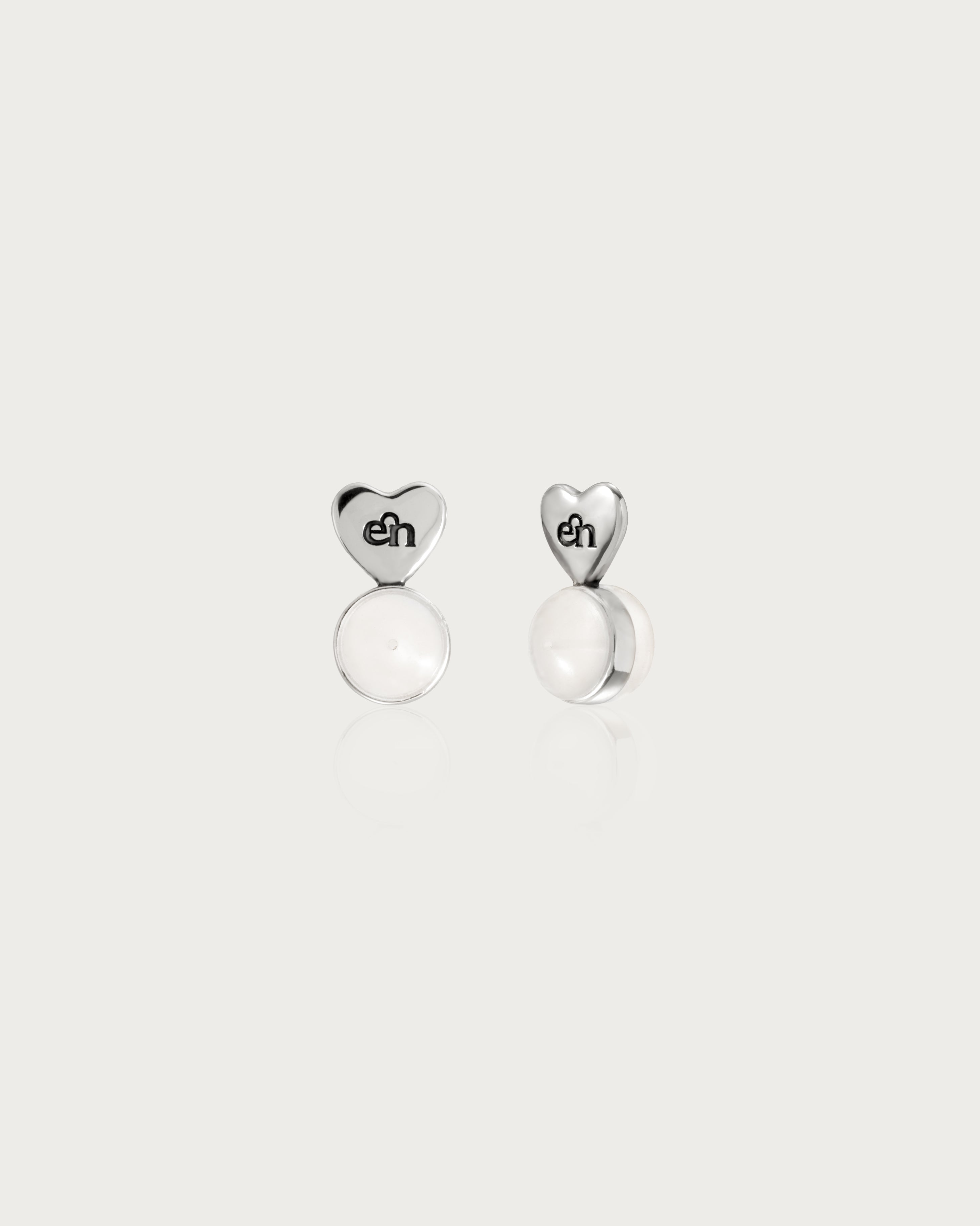 Silver Heart Shaped Earring Back Lifters - Secure & Comfortable Earring Support for Studs & Hoops - Perfect for Daily Wear, Parties & Special Occasions