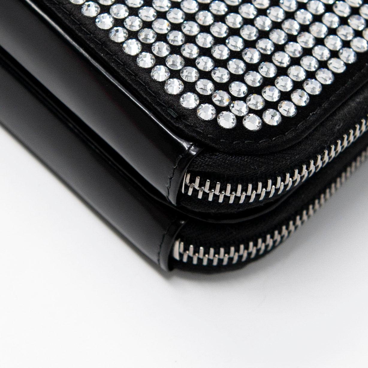 Prada Black Mini Crystal Triangle Bag - Luxury Crossbody Purse for Women, Fashionable Evening Clutch - Perfect for Parties, Dates & Special Occasions