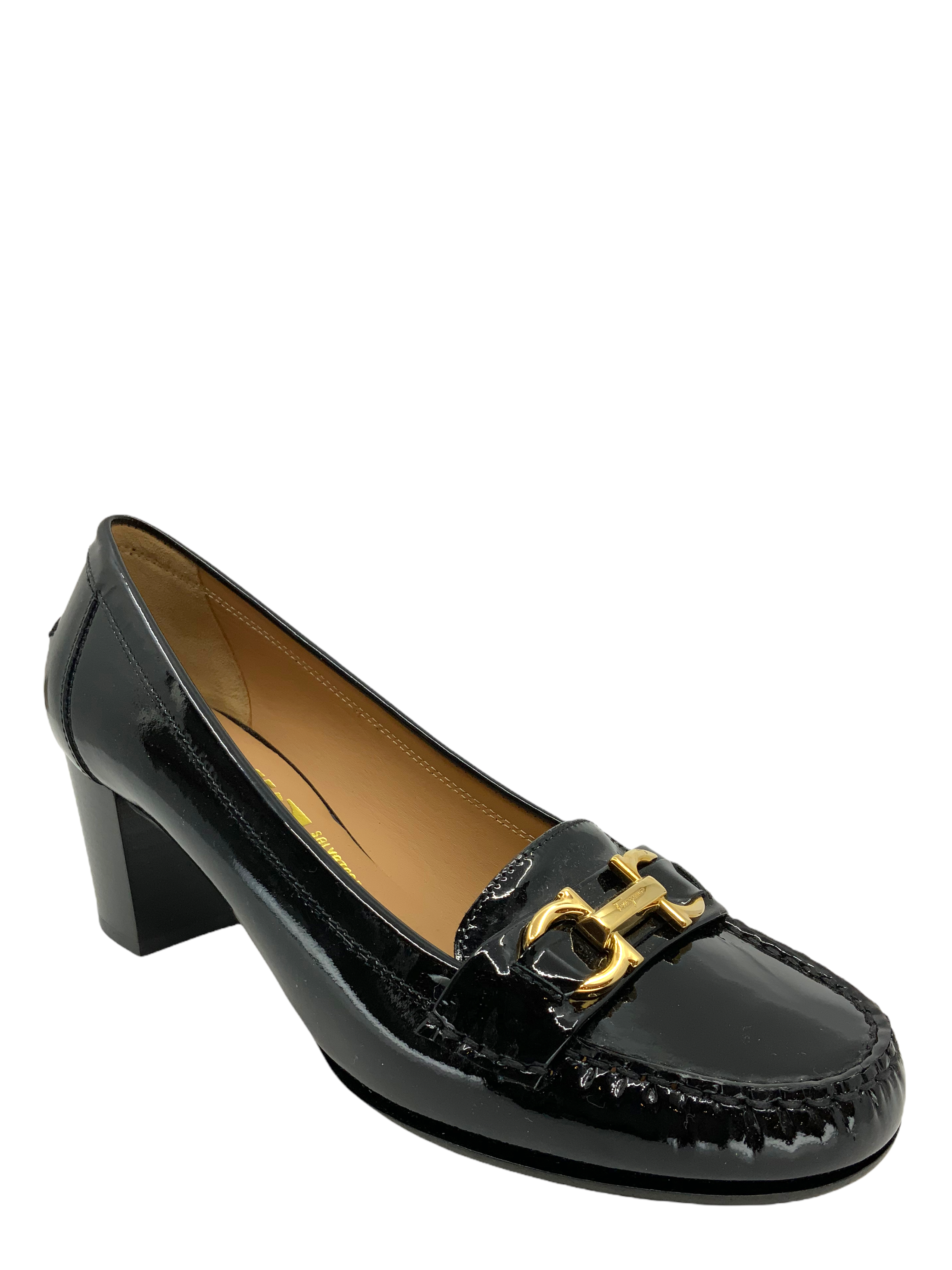 Salvatore Ferragamo Gancini Leather Loafers for Women - Size 8.5 - New Luxury Italian Shoes for Office, Business & Formal Occasions