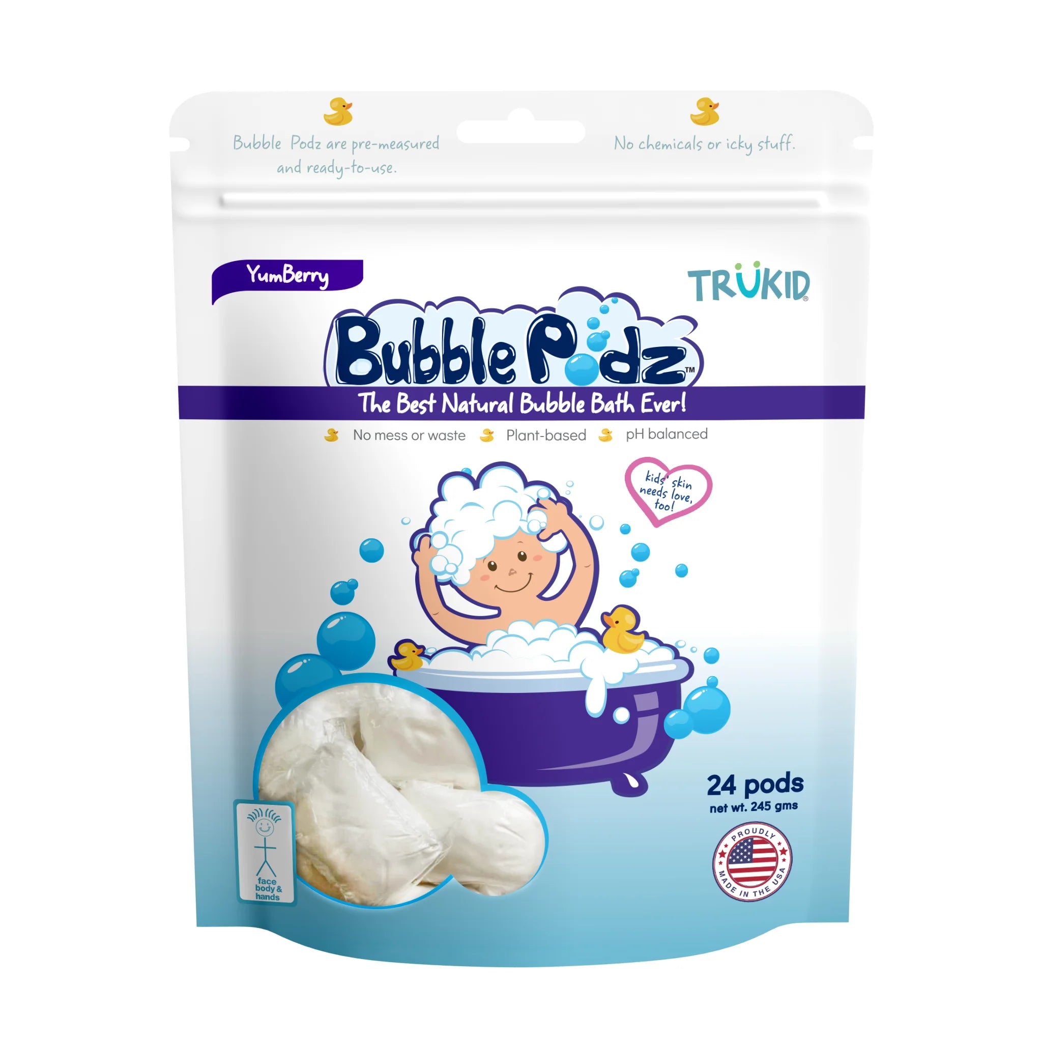 TruKid Bubble Podz - Fun & Safe Bubble Bath for Kids | Gentle & Hypoallergenic | Perfect for Bath Time Play & Relaxation