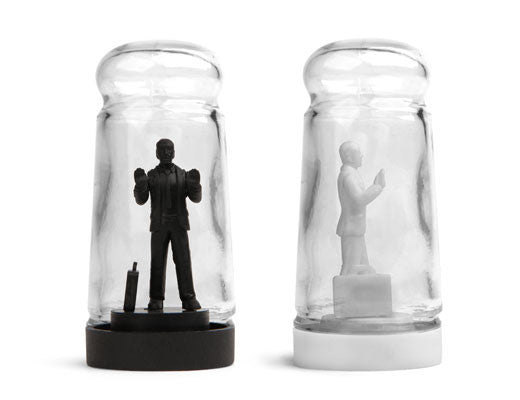 Kikkerland Drowning In Debt Novelty Salt and Pepper Shakers Set - Fun Kitchen Accessories for Home, Office, or Gift Giving