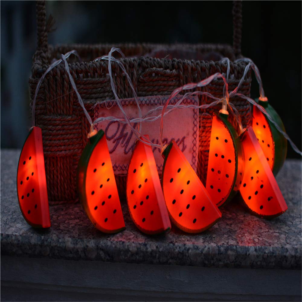 LED Watermelon String Lights - 10ft 30 Bulbs Battery Operated Indoor/Outdoor Fairy Lights for Christmas, Wedding, Party, Hawaiian Luau & Home Decor - Perfect for Patio, Garden, Bedroom & Event Decorations