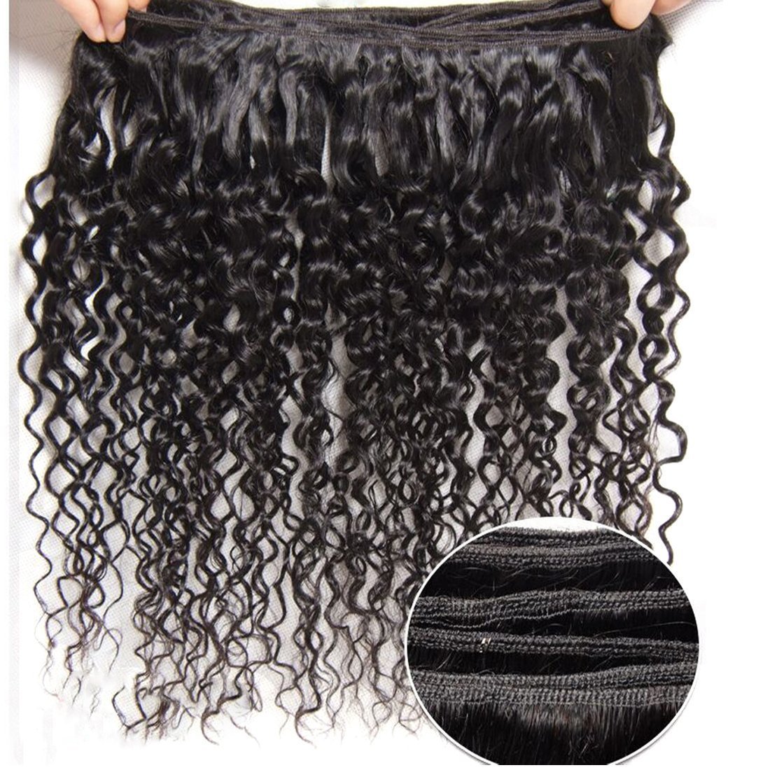 Klaiyi 10A Brazilian Curly Virgin Human Hair Extensions - 3 Bundles (12/14/16 Inch) Unprocessed Natural Color 95-100g/pc - Perfect for Daily Styling, Special Occasions & Salon Use
