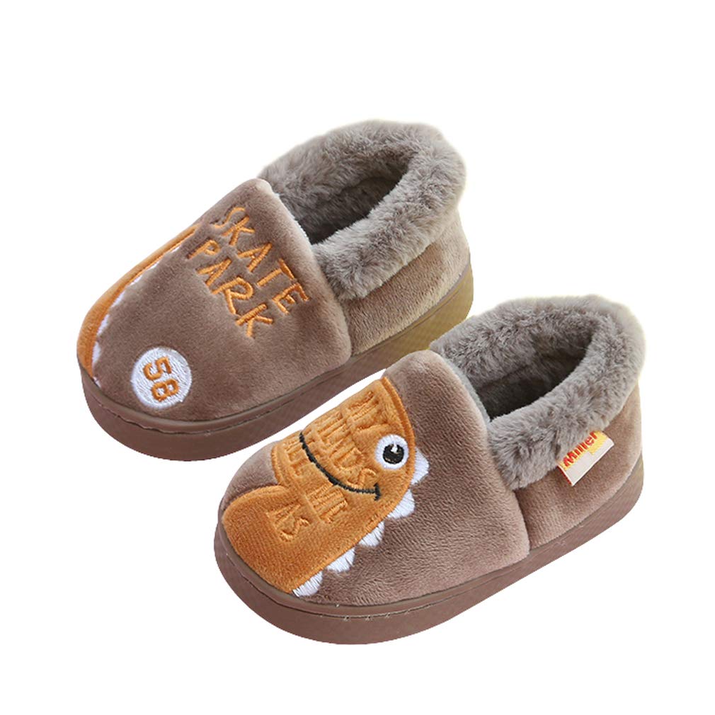 **Warm Fluffy Dinosaur Slippers for Toddler Boys & Girls - Soft Indoor House Shoes for Kids - Perfect for Playtime & Cozy Home Wear**