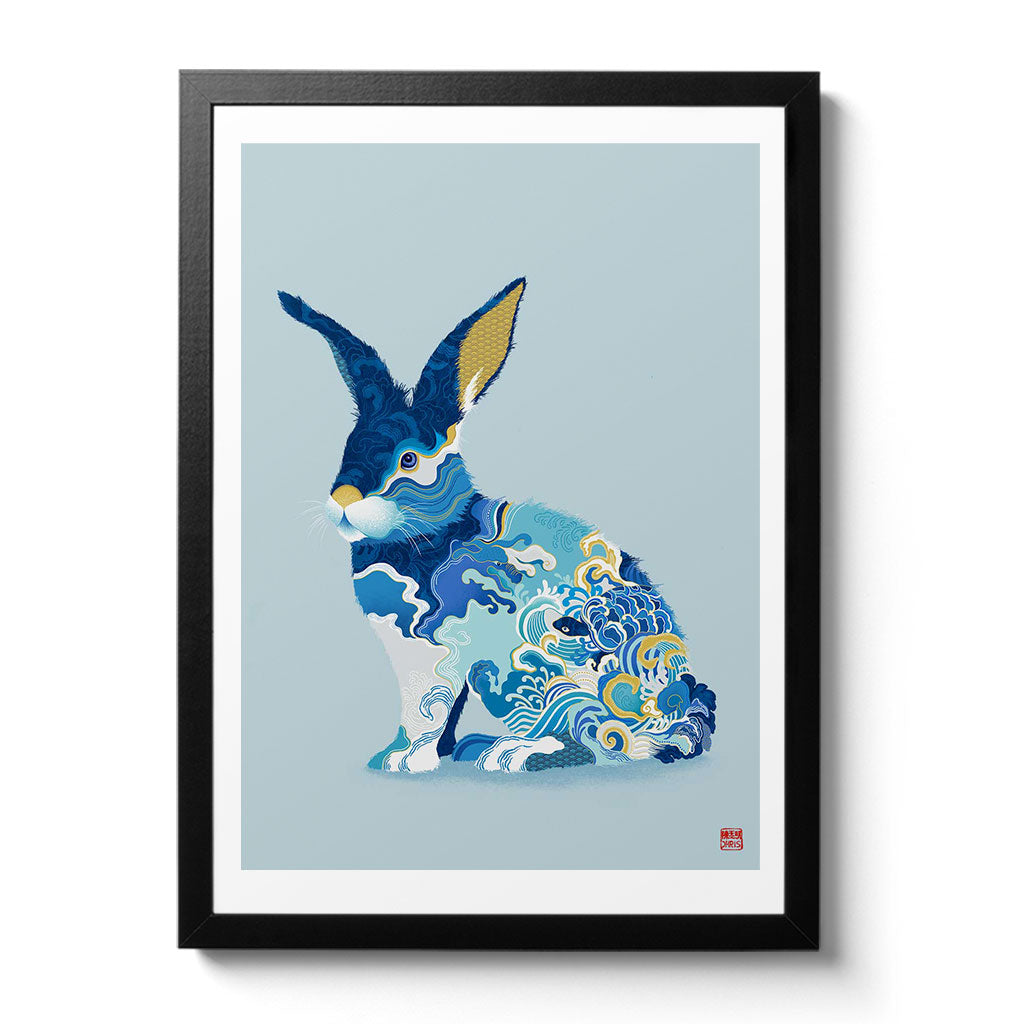 2023 Lucky Water Rabbit Figurine - Chinese Zodiac Collectible for Home Decor, Office Feng Shui & New Year Gifts