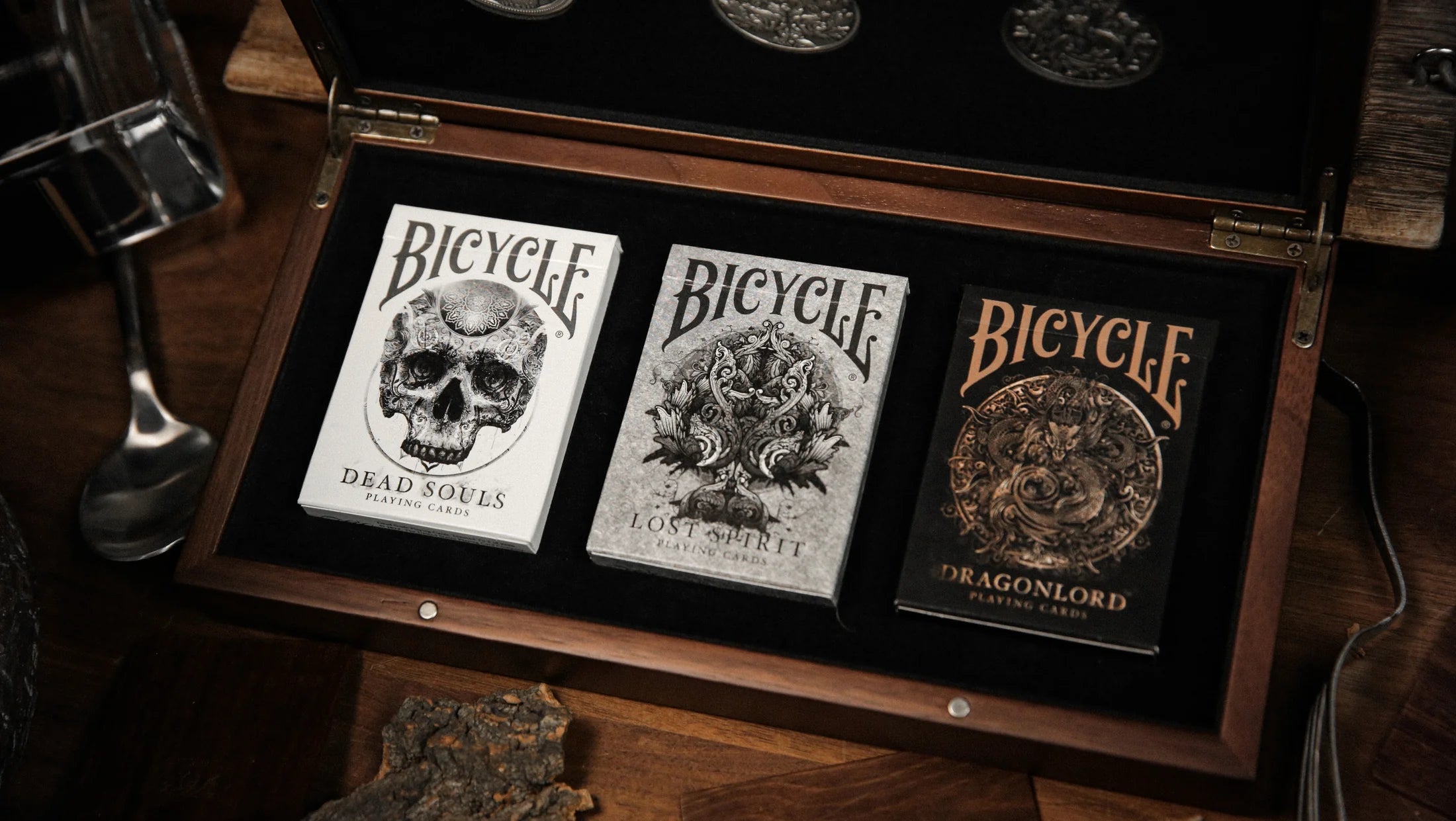 Apocalypse Bicycle Playing Cards - Premium Wooden Box Set | Unique Collectible Deck for Card Games, Magic Tricks & Poker Nights