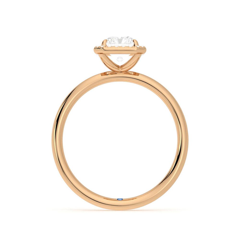 Stunning Radiant Cut Halo Moissanite Engagement Ring with Hidden Anniversary Stone - Perfect for Proposals, Anniversaries & Special Occasions