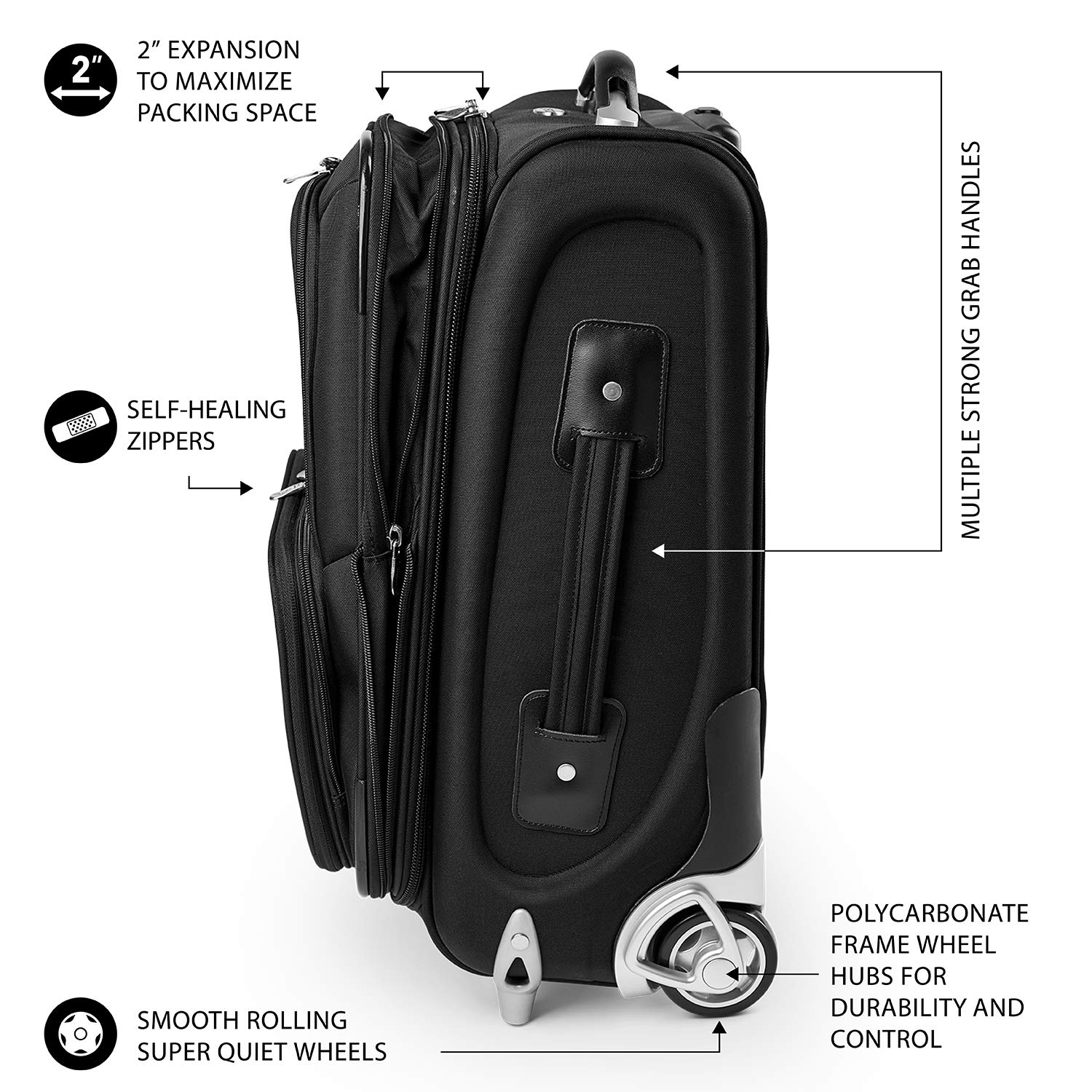 Vegas Golden Knights NHL 21-Inch Carry-On Luggage - Lightweight Spinner Suitcase for Air Travel, Business Trips & Weekend Getaways